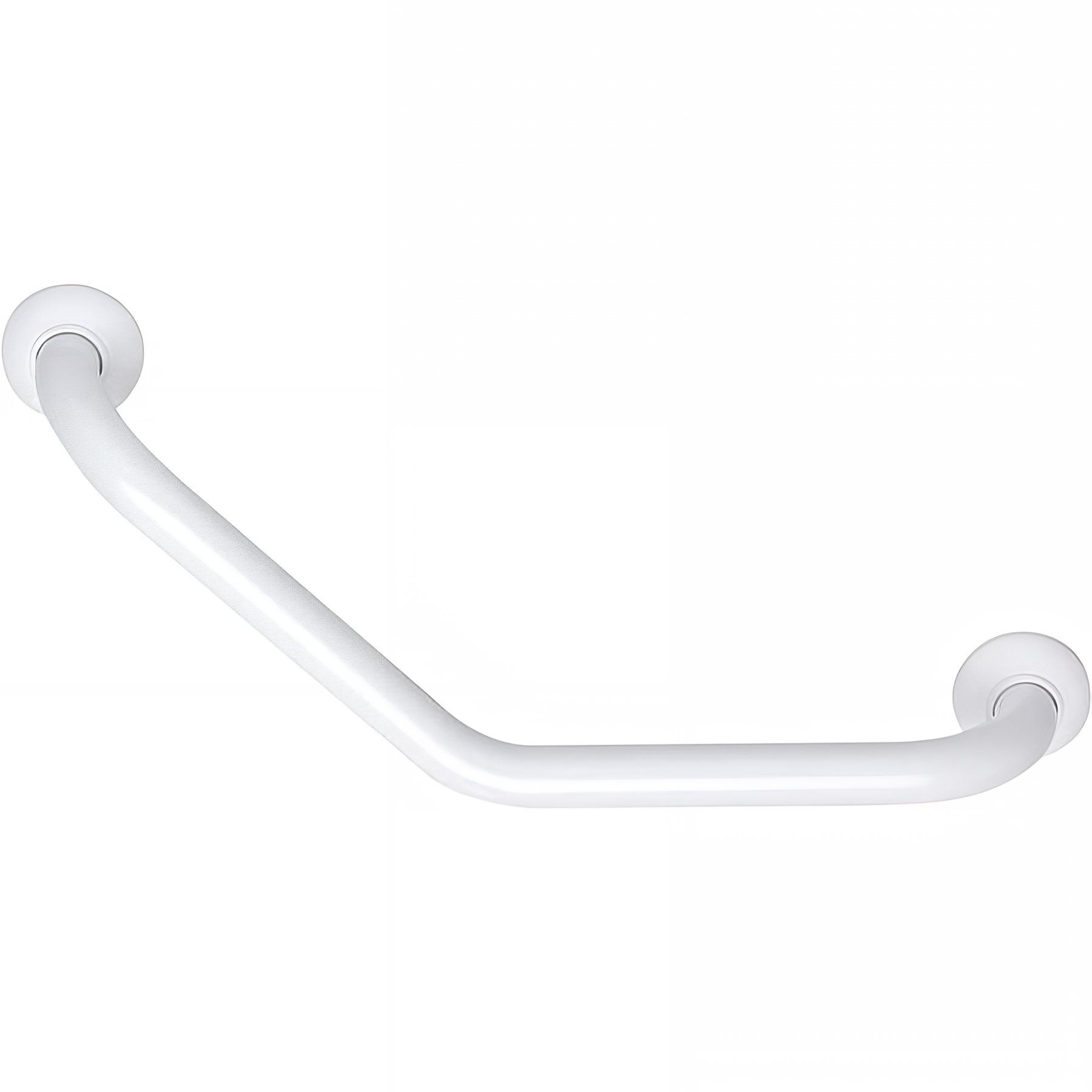 Barre PMR d'appui normes handicapé Gamme PRO PELLET 135° symétrique 265 x 265 mm tube aluminium époxy blanc Ø 30 mm