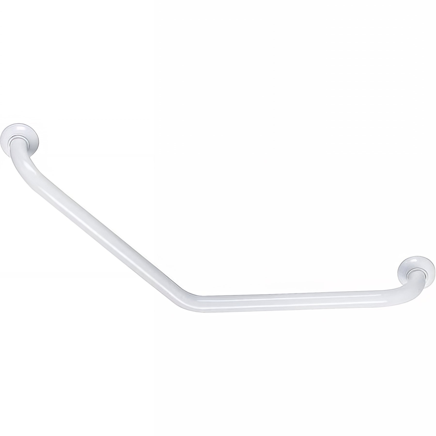 Barre PMR d'appui normes handicapé Gamme PRO PELLET 135° symétrique 400 x longueur 40cm tube alu époxy blanc Ø 30 mm