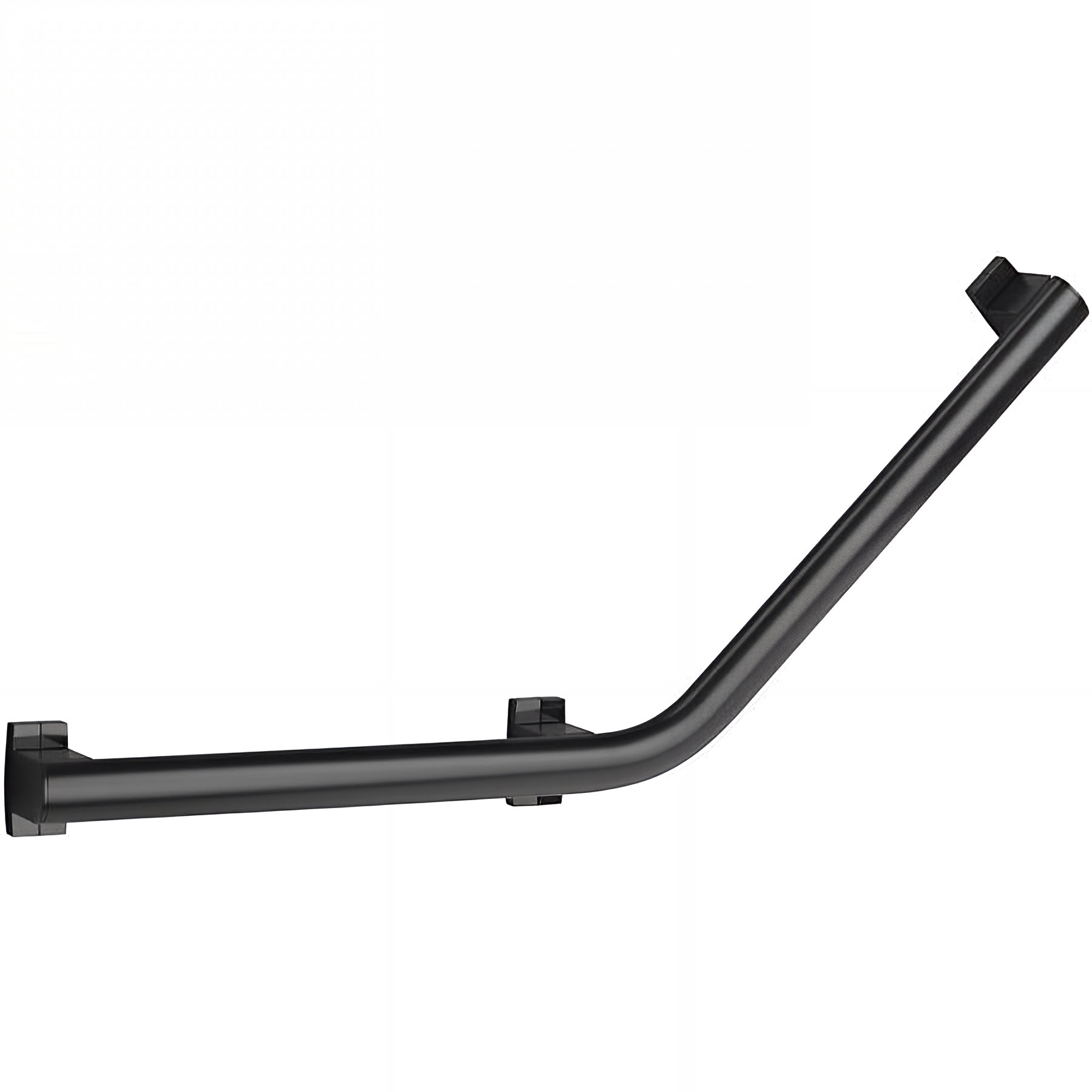 Barre PMR d'appui normes handicapé Gamme PRO PELLET 135° 3 points de fixation symétrique 400x400mm alu Noir mat Ø 38x25 mm