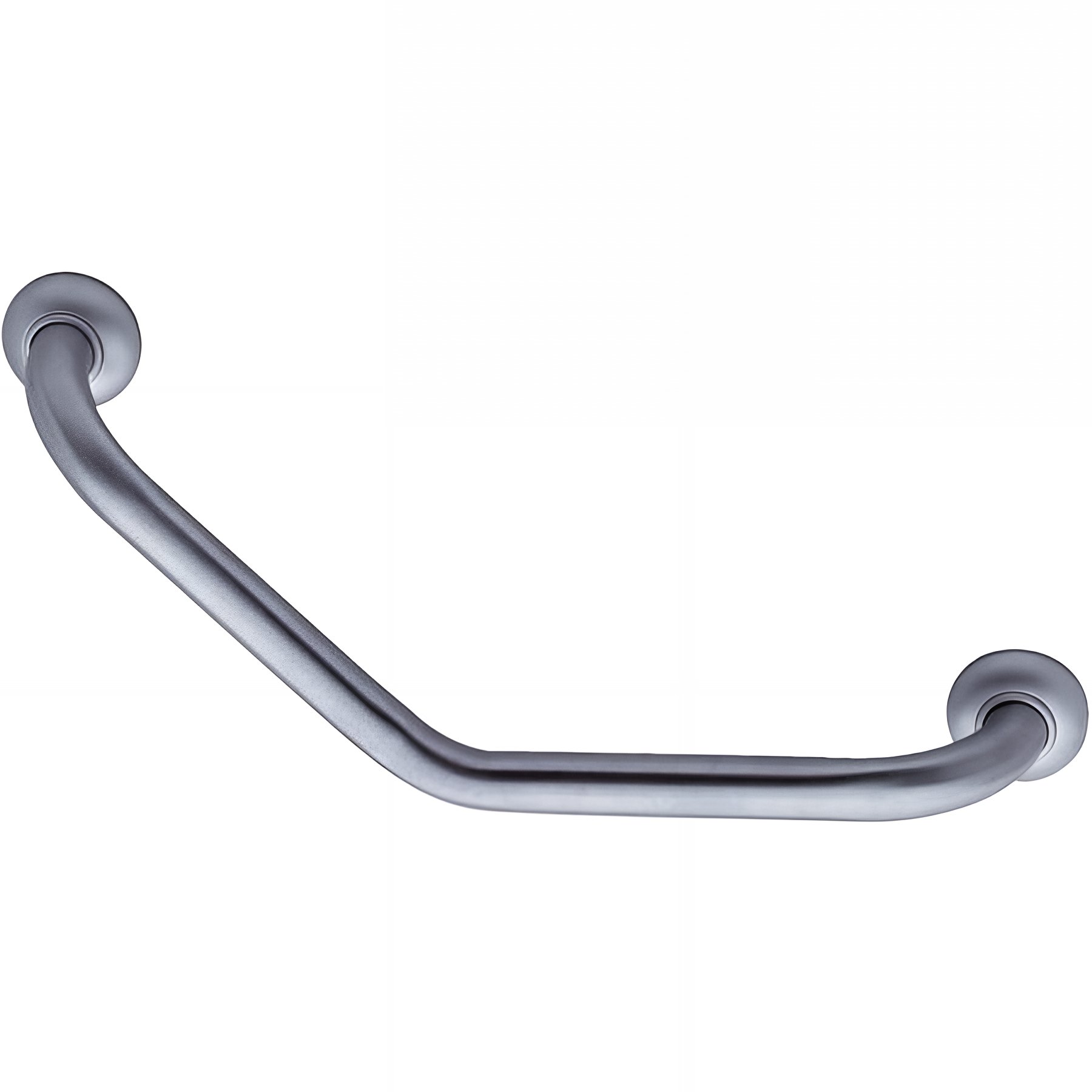 Barre PMR d'appui normes handicapé Gamme PRO PELLET 135° symétrique 265 x 265 mm tube inox brossé Ø 30 mm