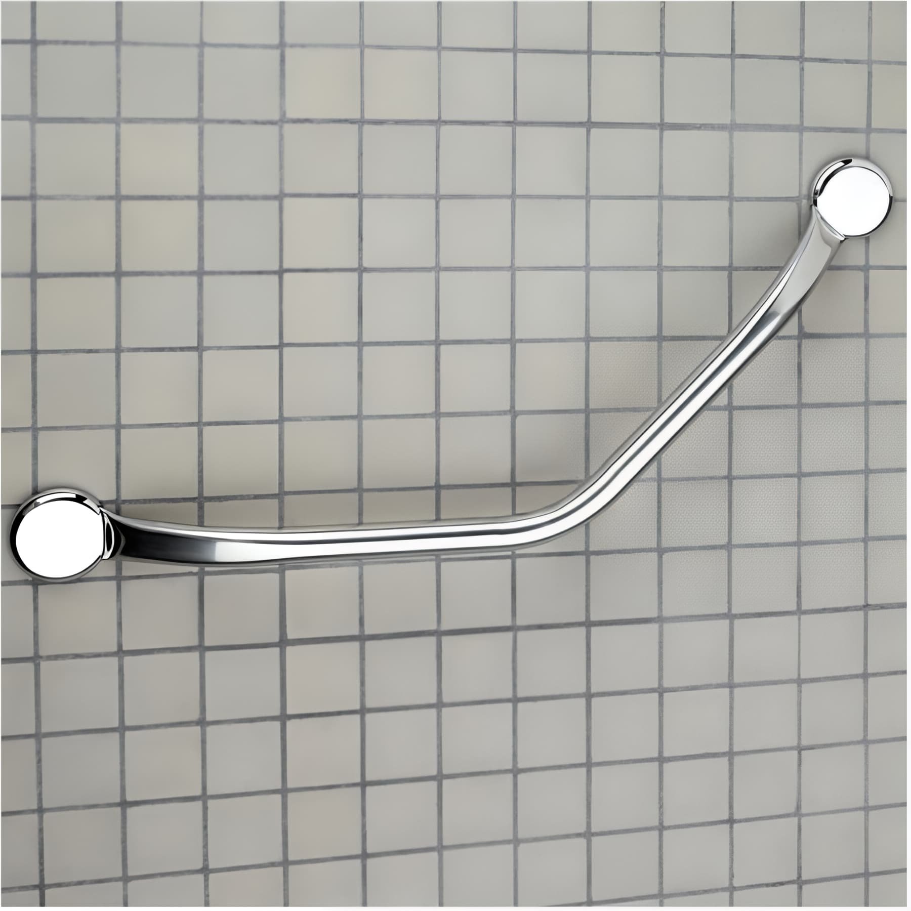 Barre PMR d'appui normes handicapé Gamme PRO PELLET coudée 135° symétrique 330x330mm tube inox poli brillant Ø 25mm