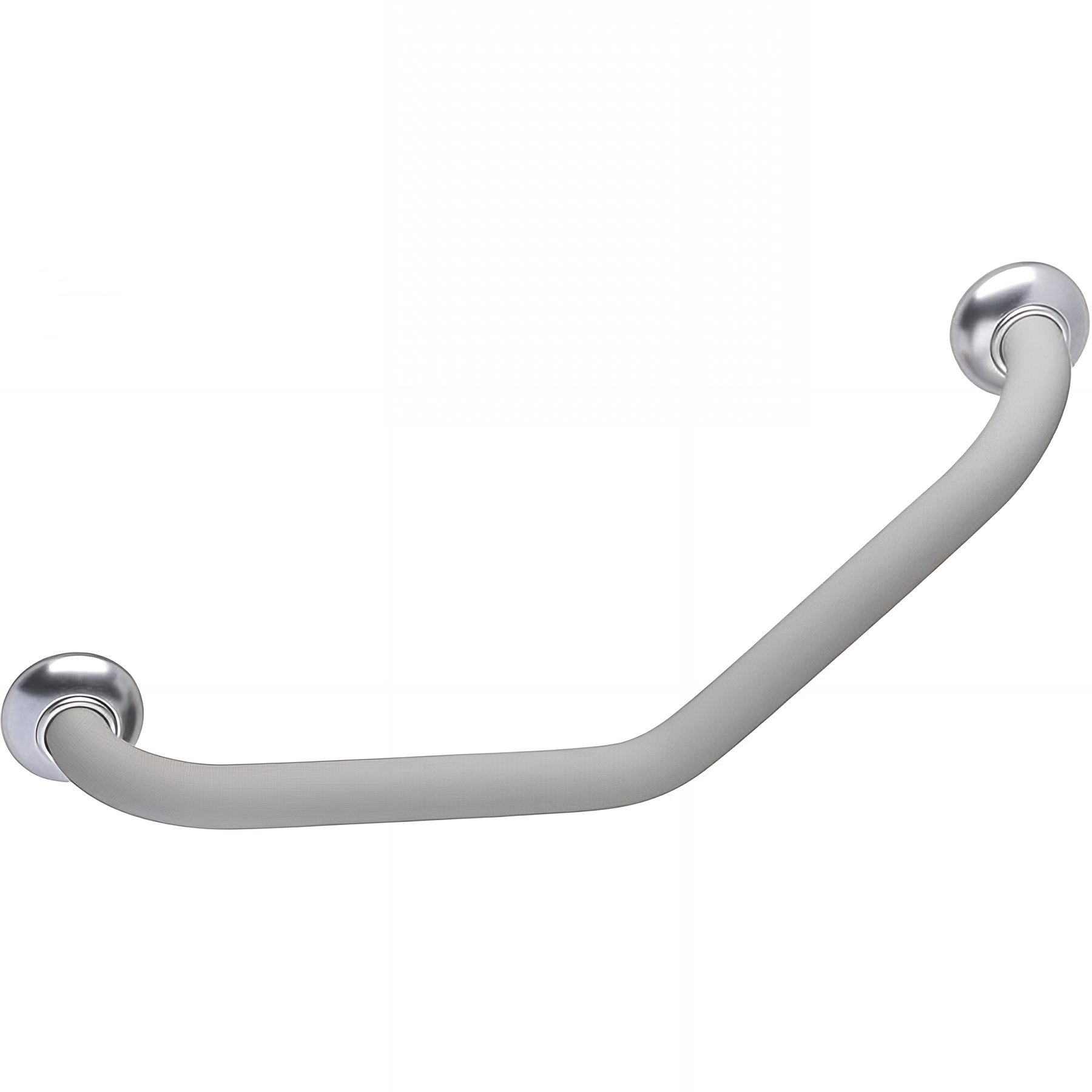 Barre PMR d'appui normes handicapé Gamme PRO PELLET 135° symétrique 265 x 265 mm tube alu gris soft Ø 30 mm