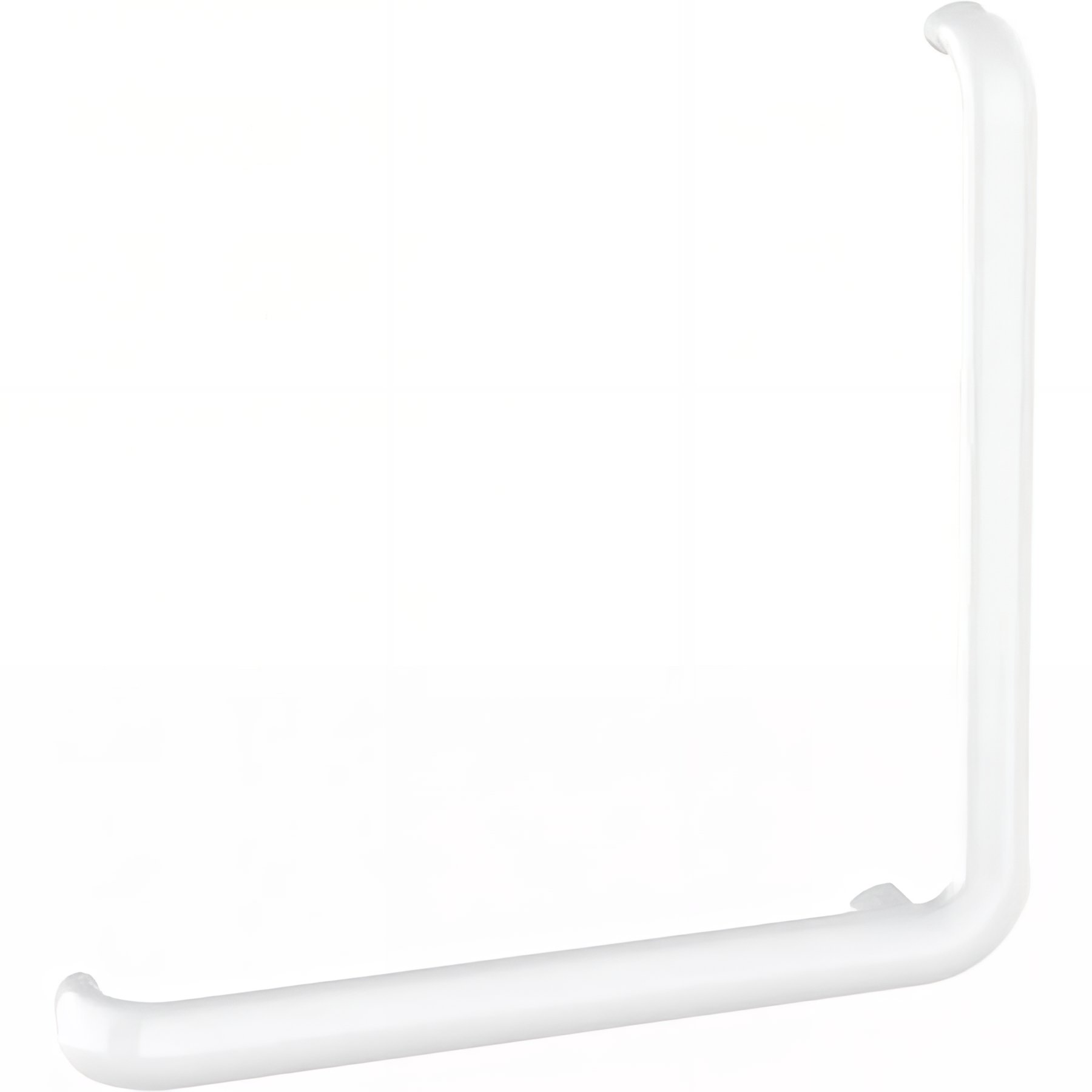 Barre PMR d'appui normes handicapé Gamme PRO PELLET 90° 3 points de fixation symétrique ERGOLIFE sans embase nylon blanc Ø 38x25 mm