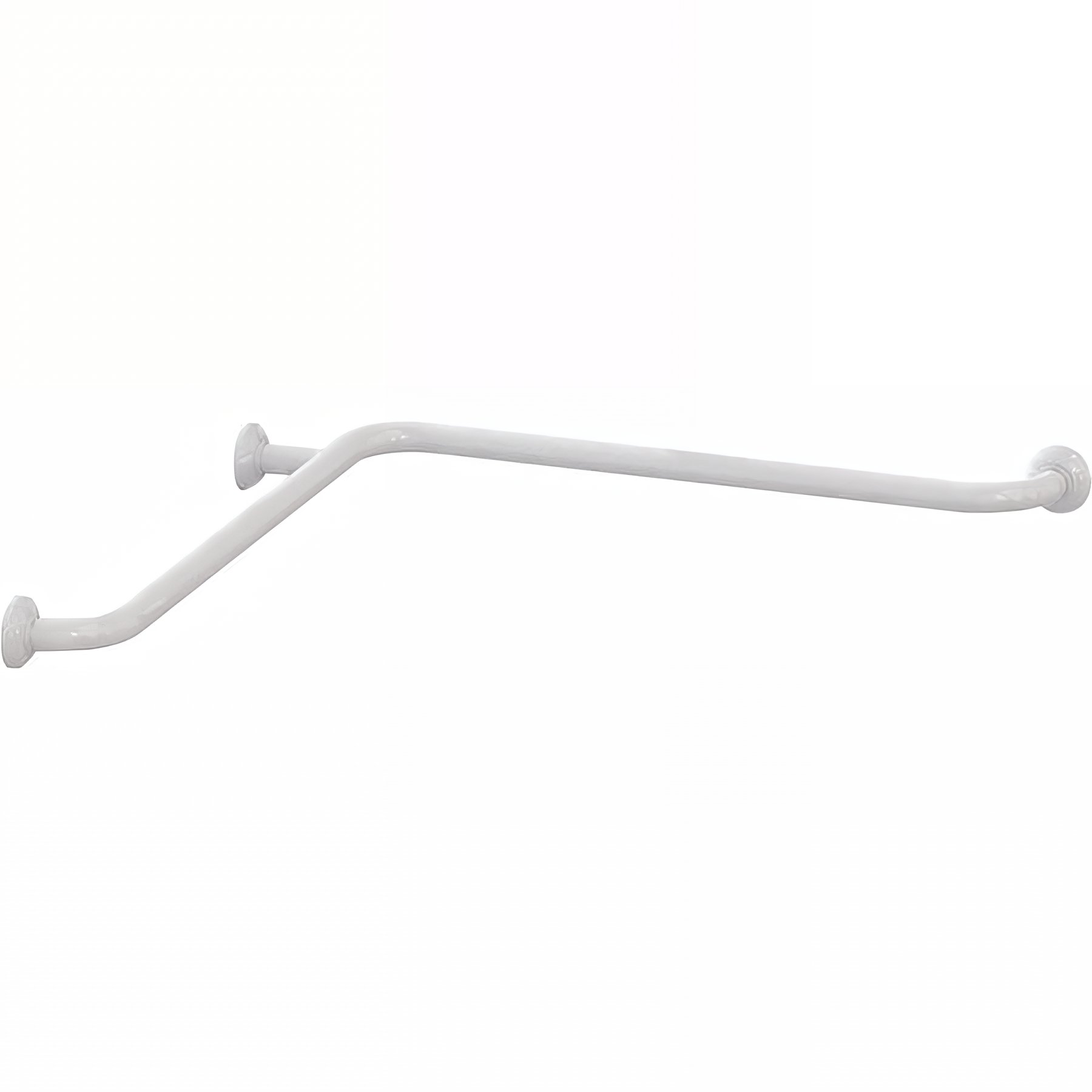 Barre d'angle 2 murs 90° symétrique 750x750mm PMR normes handicapé Gamme PRO PELLET tube alu époxy blanc Ø 30 mm