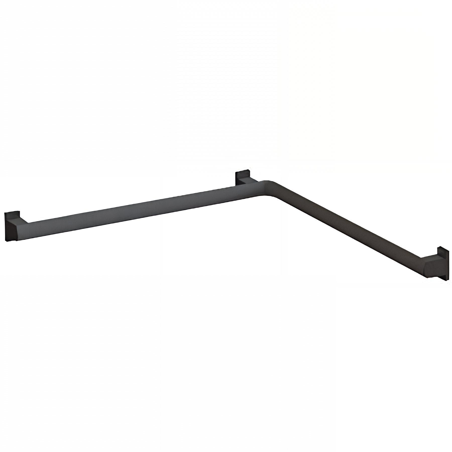 Barre d'angle 2 murs coudée à 90° 632x632mm PMR normes handicapé Gamme PRO PELLET tube alu anthracite Ø 38x25 mm