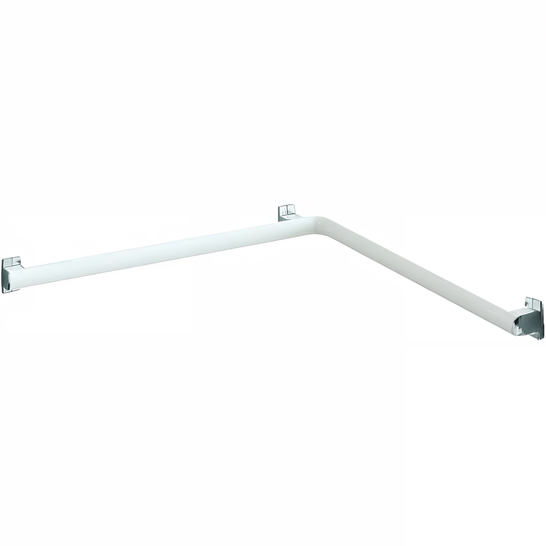 Barre d'angle 2 murs coudée à 90° 632x632mm PMR normes handicapé Gamme PRO PELLET tube alu blanc-chromé Ø 38x25mm