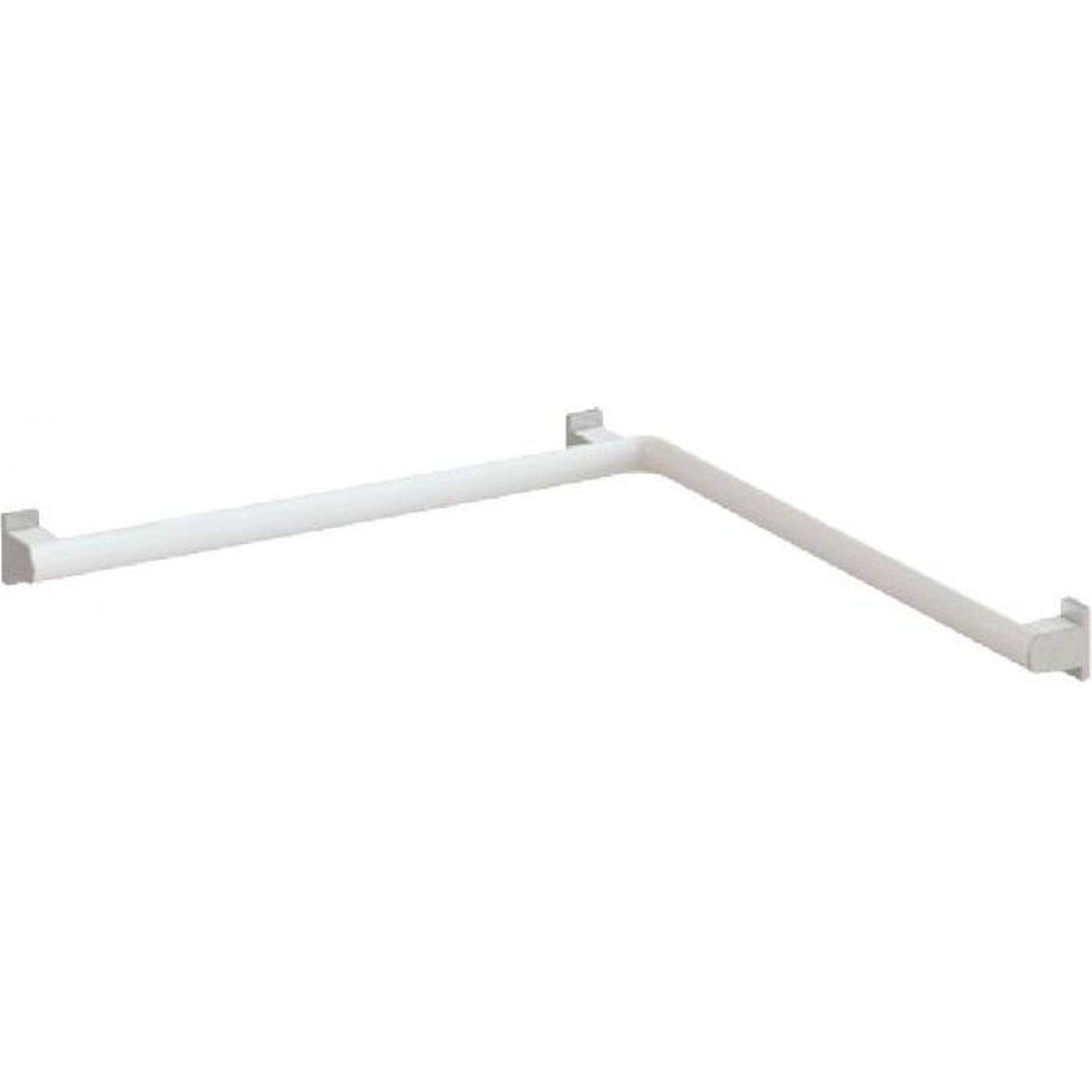 Barre d'angle 2 murs coudée à 90° 632x632mm PMR normes handicapé Gamme PRO PELLET tube alu blanc Ø 38 x 25 mm