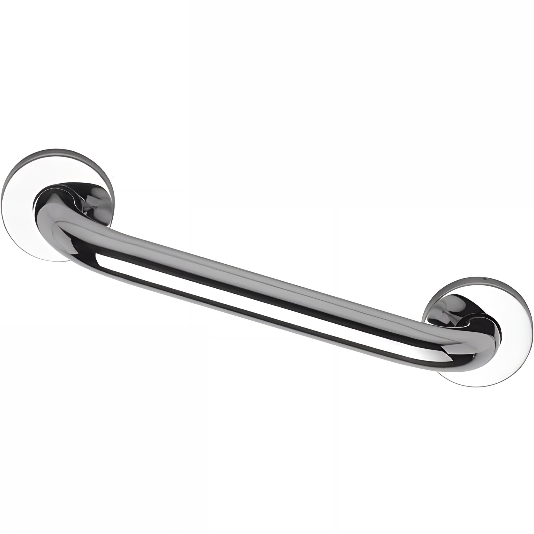 Barre PMR d'appui normes handicapé Gamme PRO PELLET droite 300 mm tube inox poli brillant Ø 32 mm embase Ø 77 mm