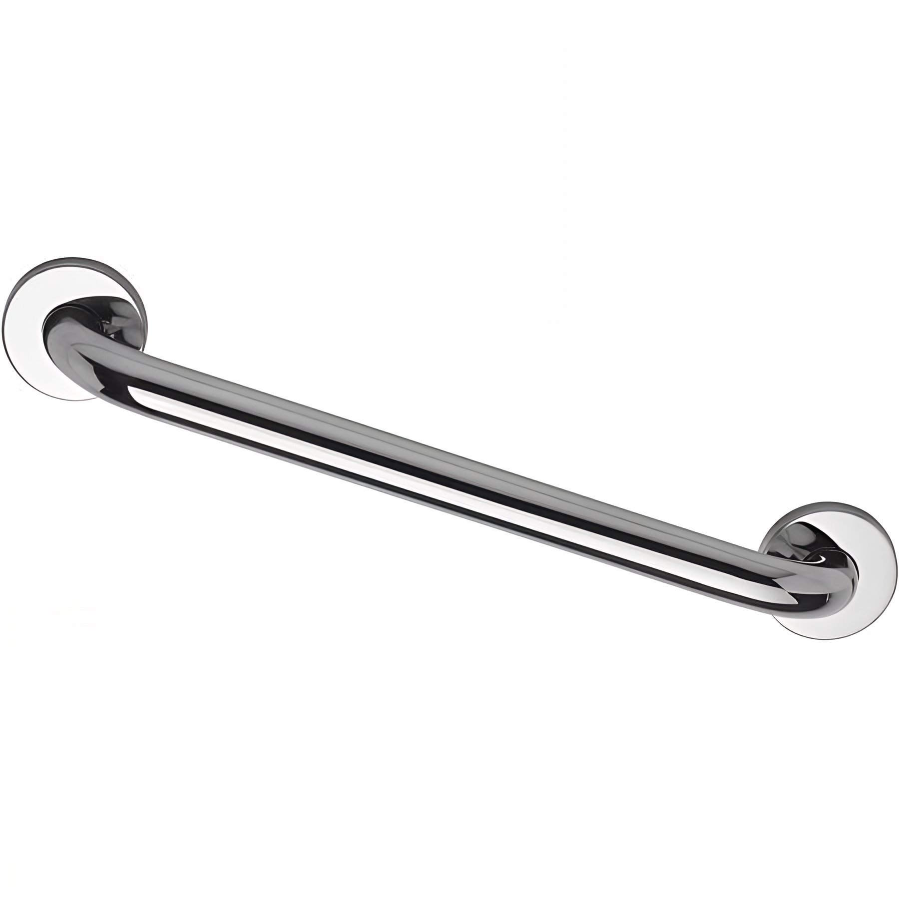 Barre PMR d'appui normes handicapé Gamme PRO PELLET droite longueur 40cm tube inox poli brillant Ø 32 mm embase Ø 77 mm