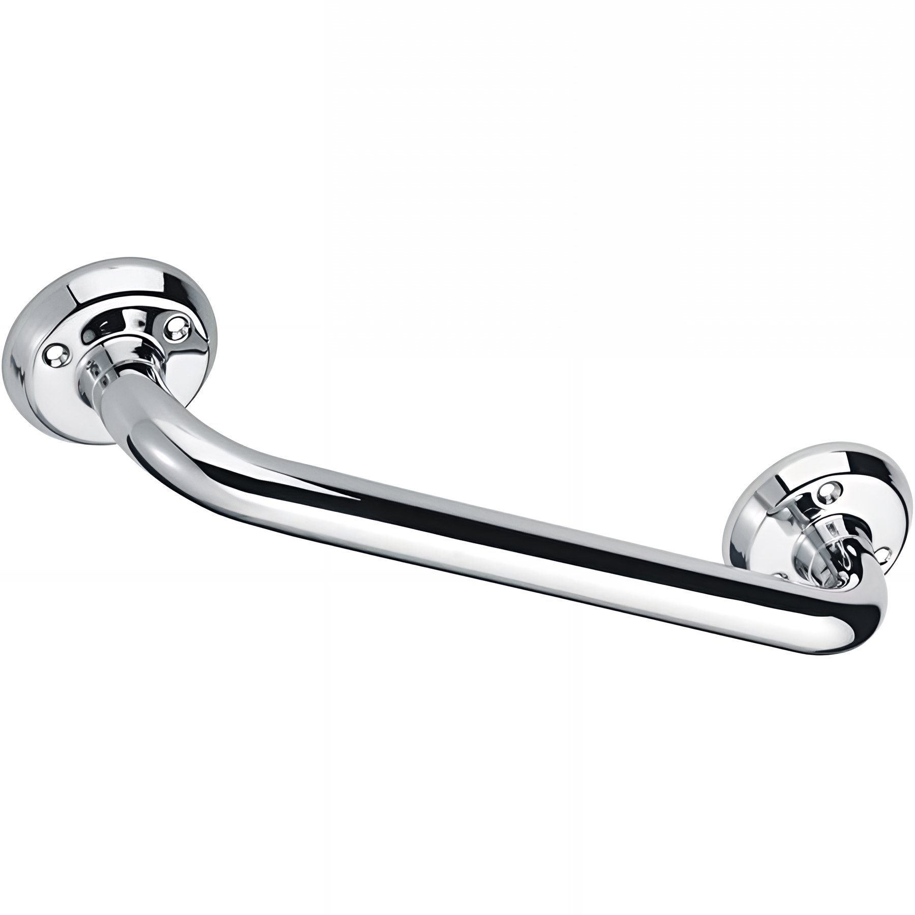 Barre PMR d'appui normes handicapé Gamme PRO PELLET droite longueur 50cm tube laiton nickelé chromé Ø 25 mm embase Ø 75 mm