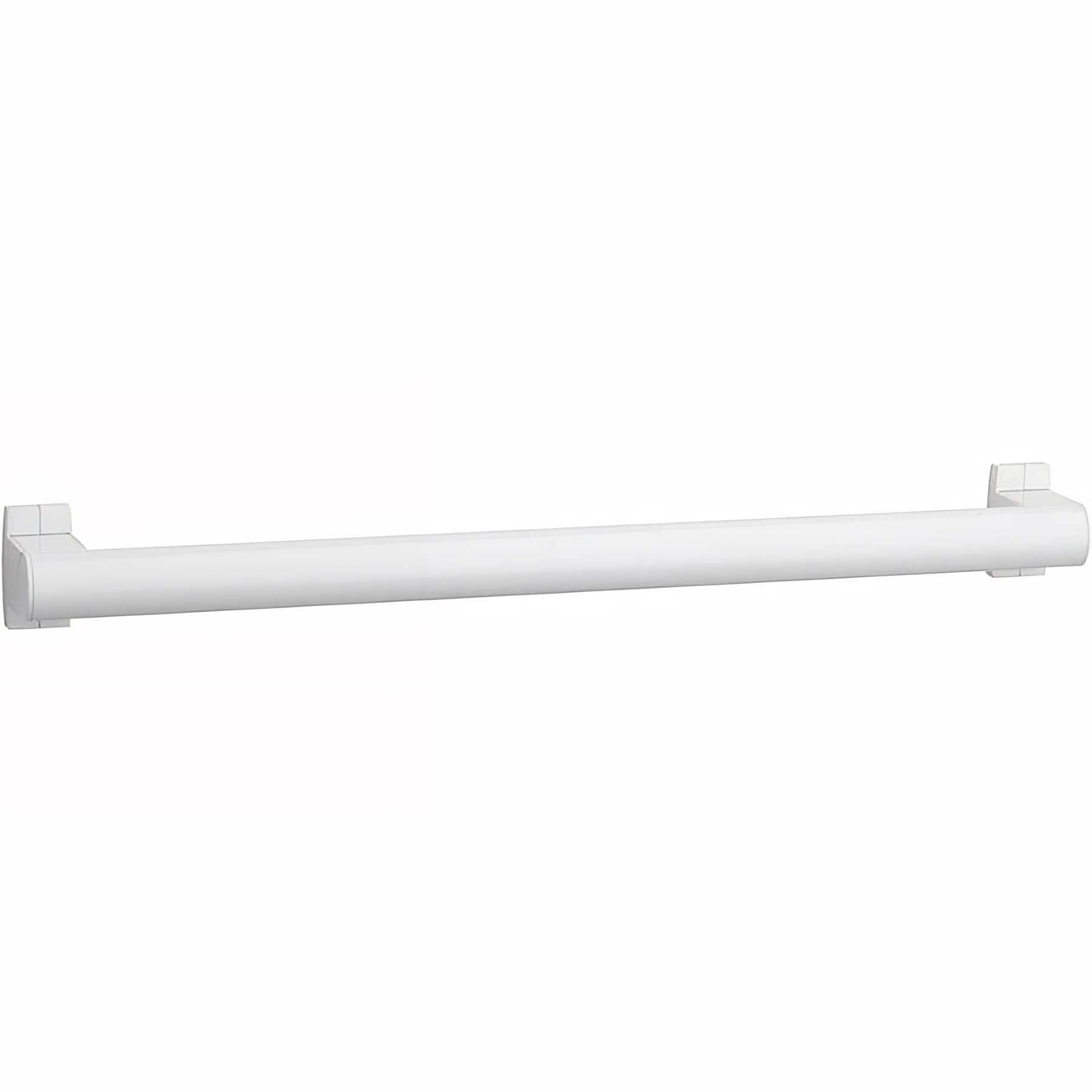 Barre PMR de relèvement droite normes handicapé Gamme PRO PELLET longueur 1,00m tube aluminium blanc Ø 38 x 25 mm cache-fixations blanc