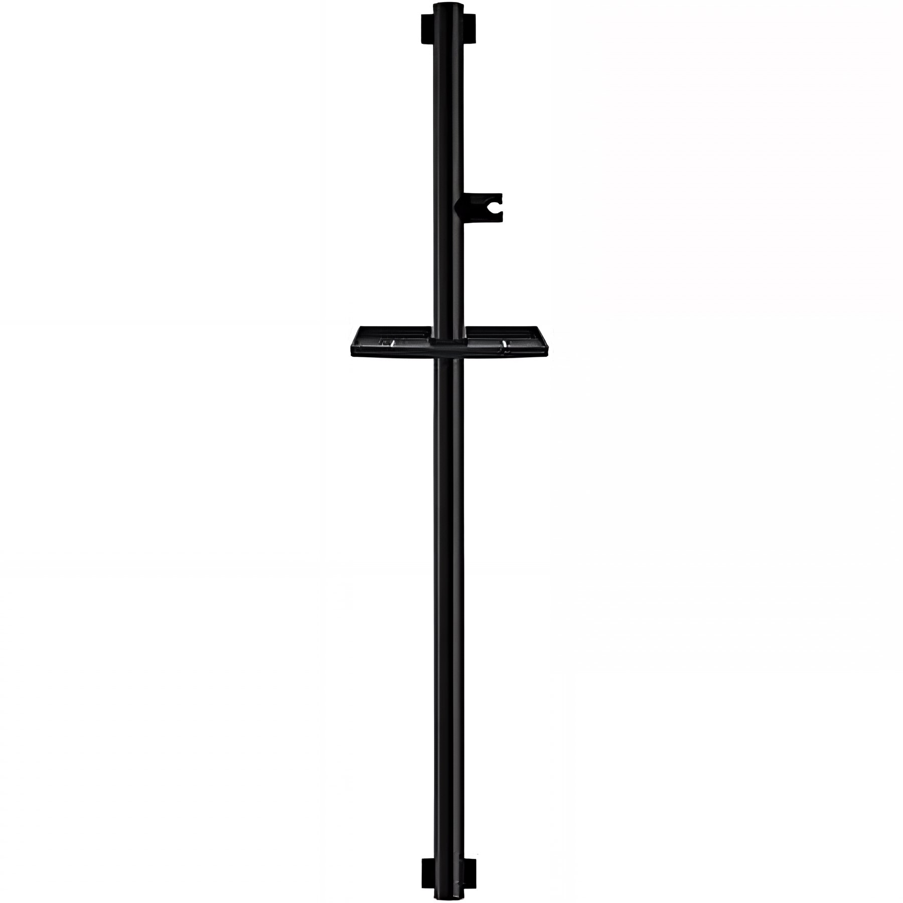 Barre PMR d'appui normes handicapé Gamme PRO PELLET 1,20m tube alu avec support douchette et cache-fixations anthracite