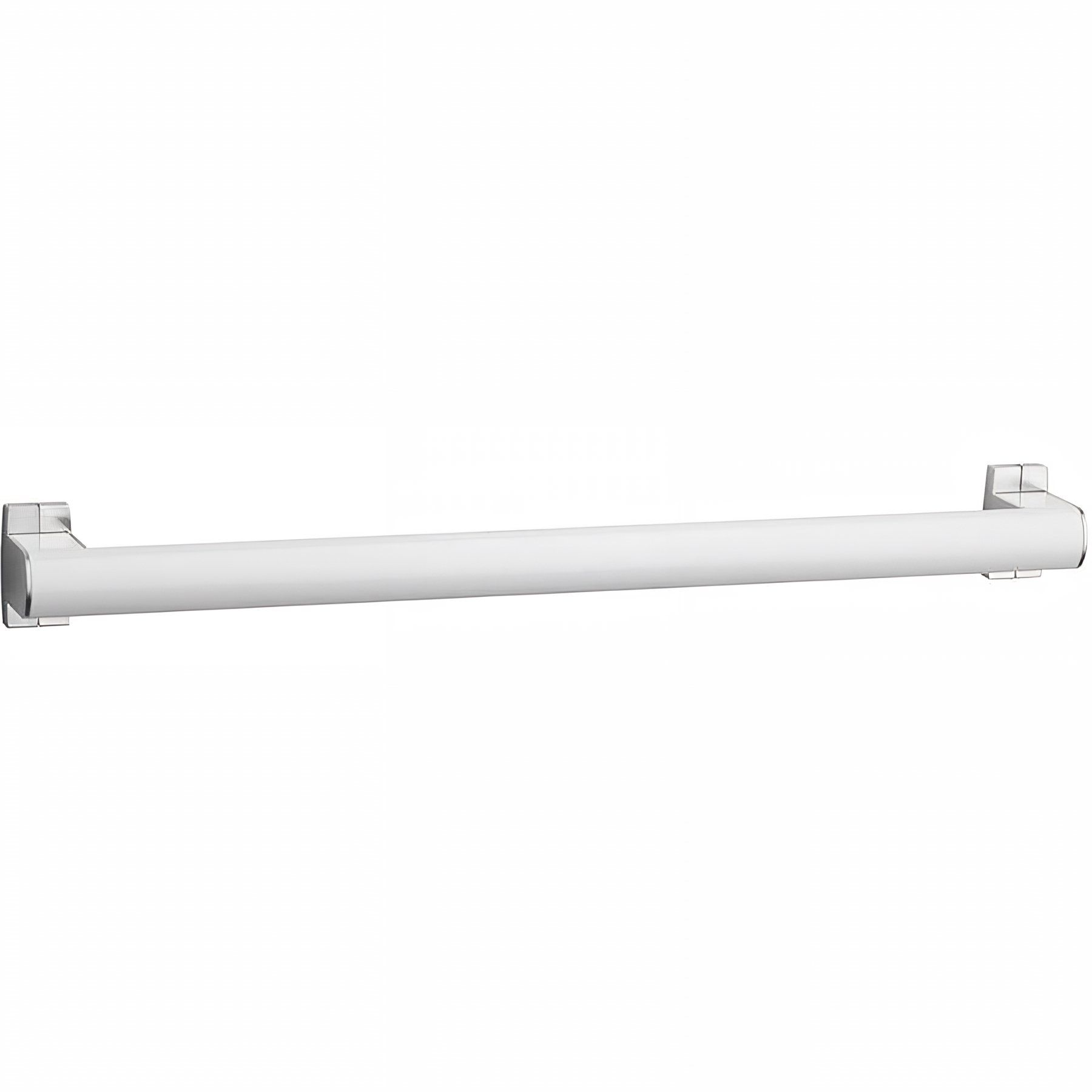 Barre PMR de relèvement droite normes handicapé Gamme PRO PELLET longueur 50cm tube alu blanc Ø 38 x 25 mm cache-fixations chromé mat