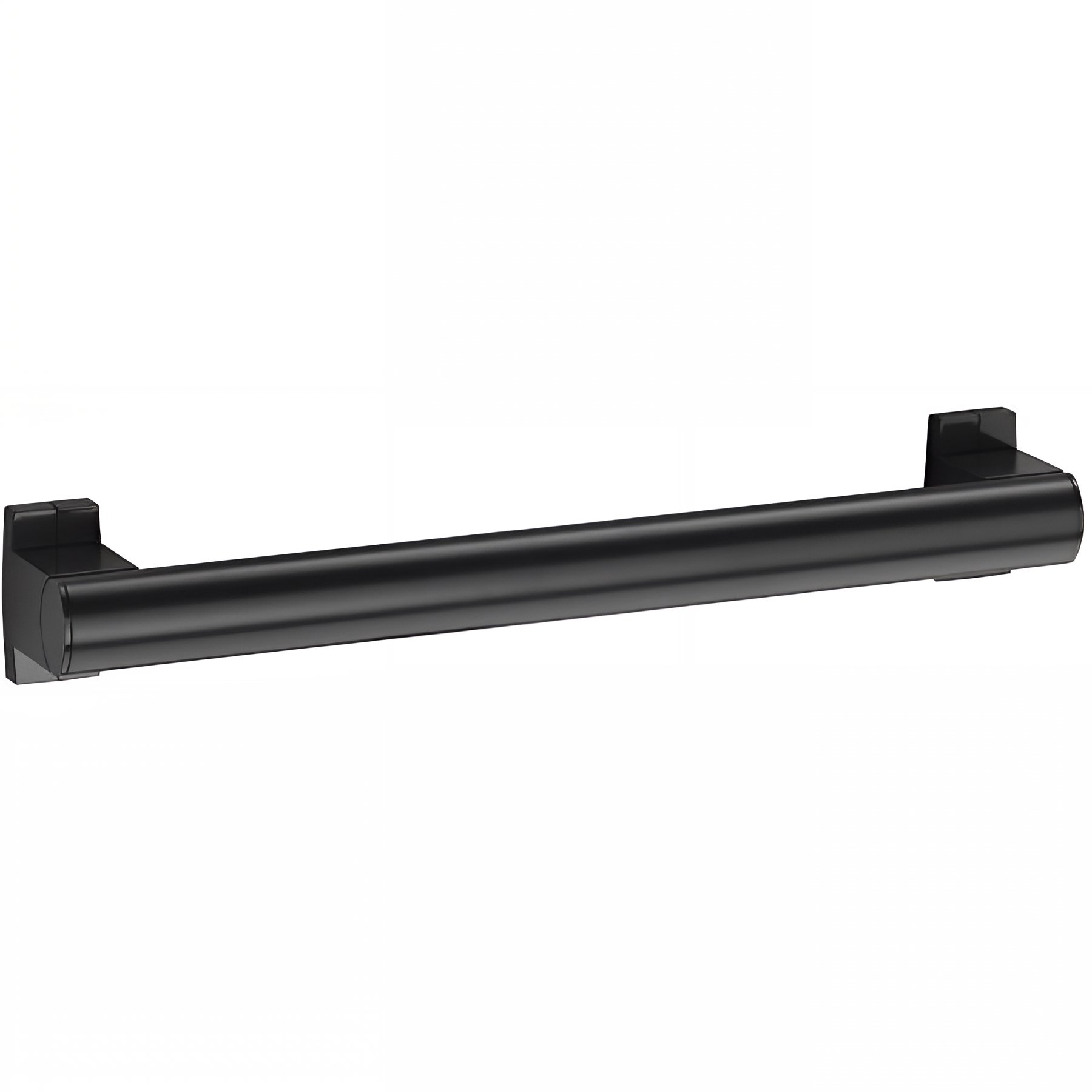 Barre PMR de relèvement droite normes handicapé Gamme PRO PELLET longueur 40cm tube aluminium Ø 38x25 mm et cache-fixations noir mat