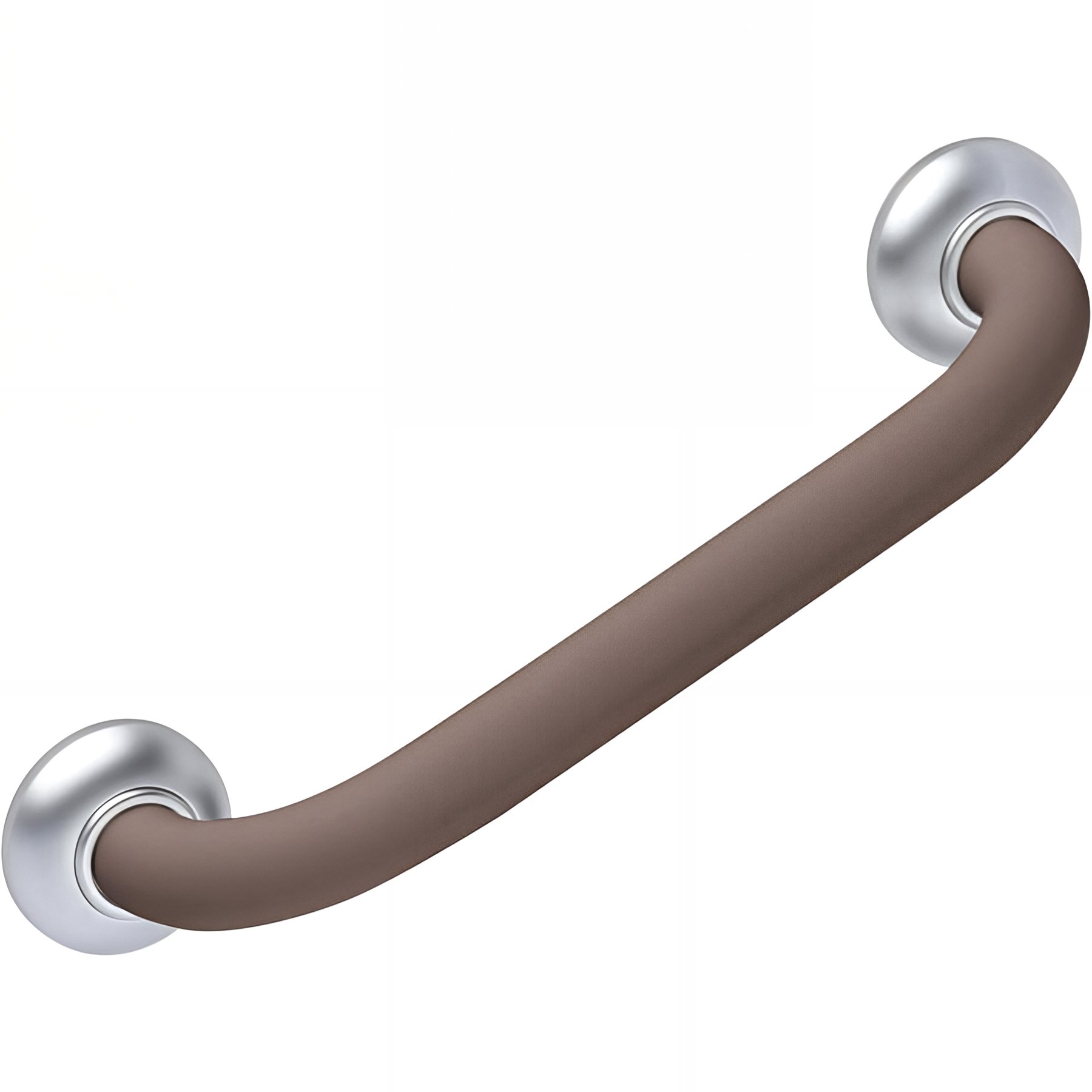 Barre PMR d'appui normes handicapé Gamme PRO PELLET droite 300 mm tube aluminium taupe soft Ø 30 mm cache-fixations