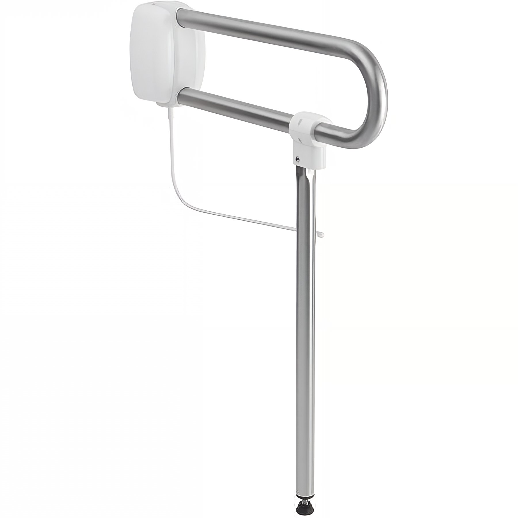 Barre PMR relevable normes handicapé Gamme PRO PELLET Classic longueur 60cm avec béquille de soutien inox brossé