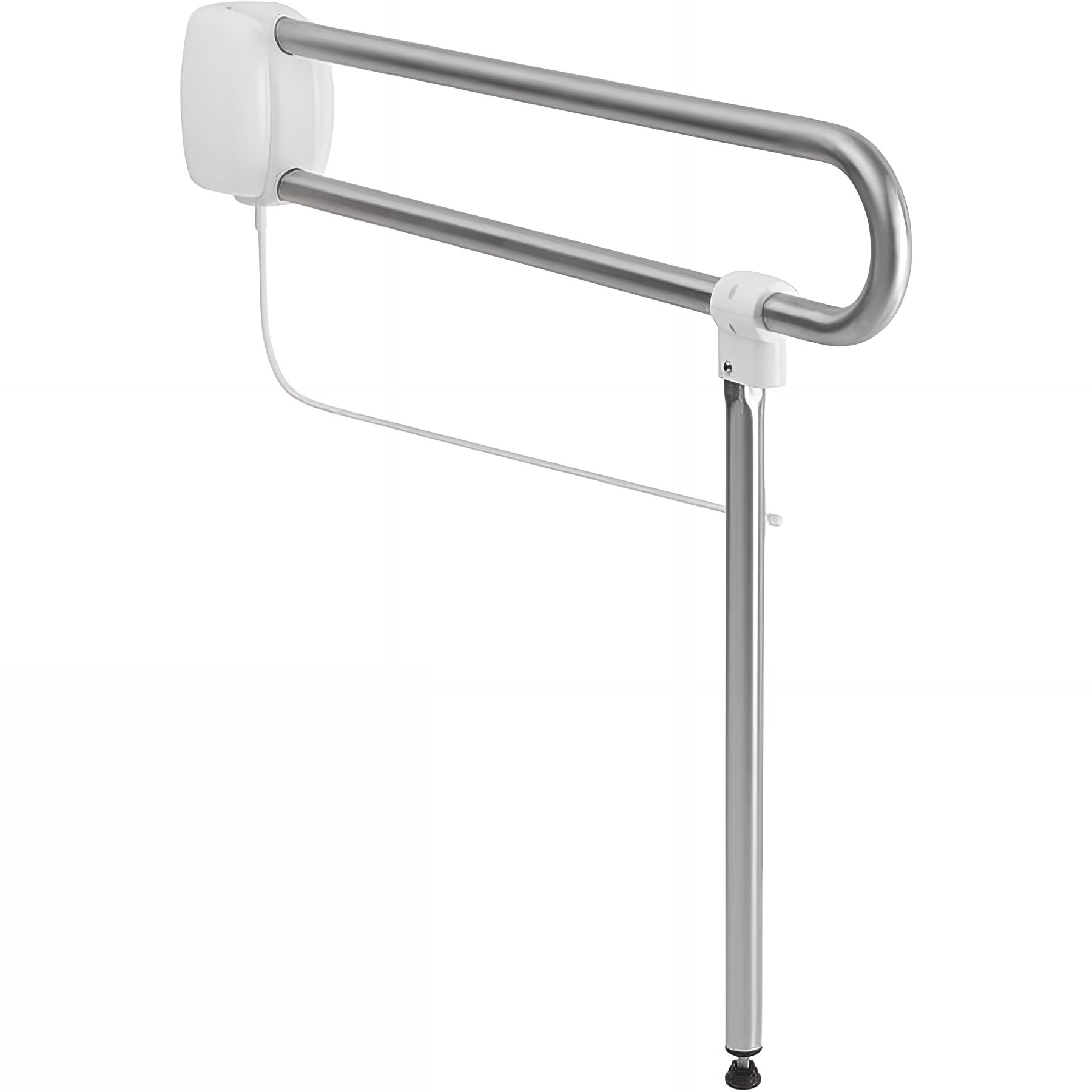 Barre PMR relevable normes handicapé Gamme PRO PELLET Arsis 770 mm avec béquille de soutien blanc flasque blanc