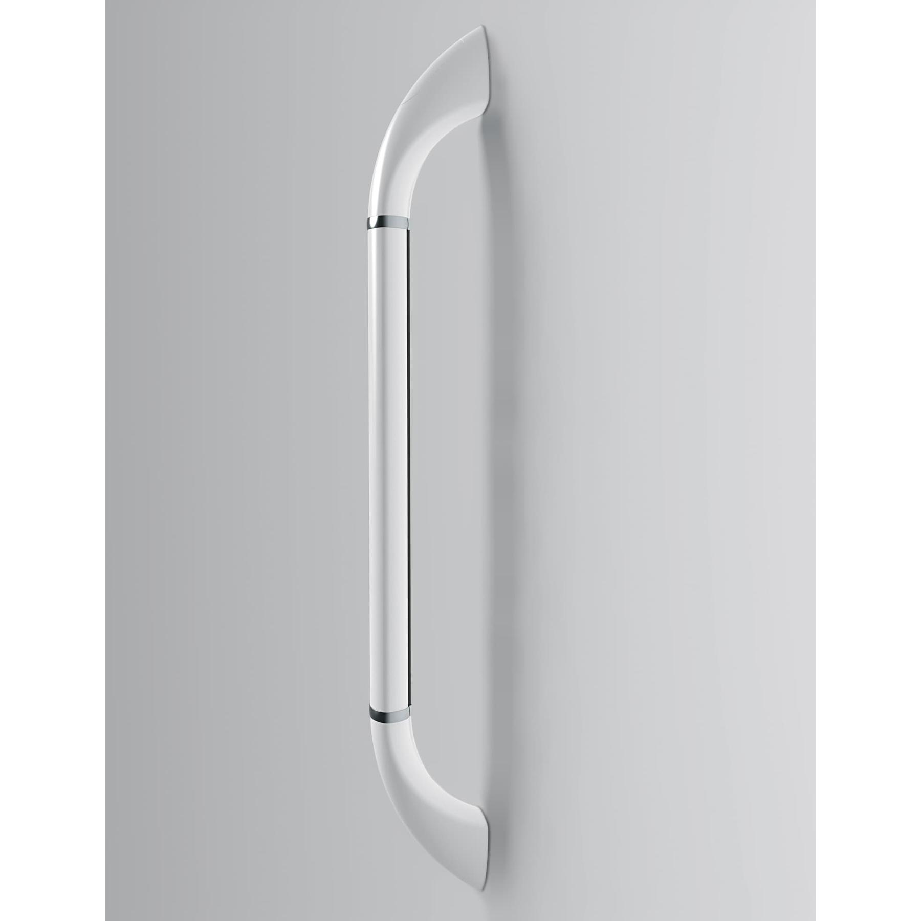 Barre de relèvement en alu KINEDO pour salle de bain ou WC normes handicapé PMR revêtement antibactéries verticale blanche à visser de L 45cm