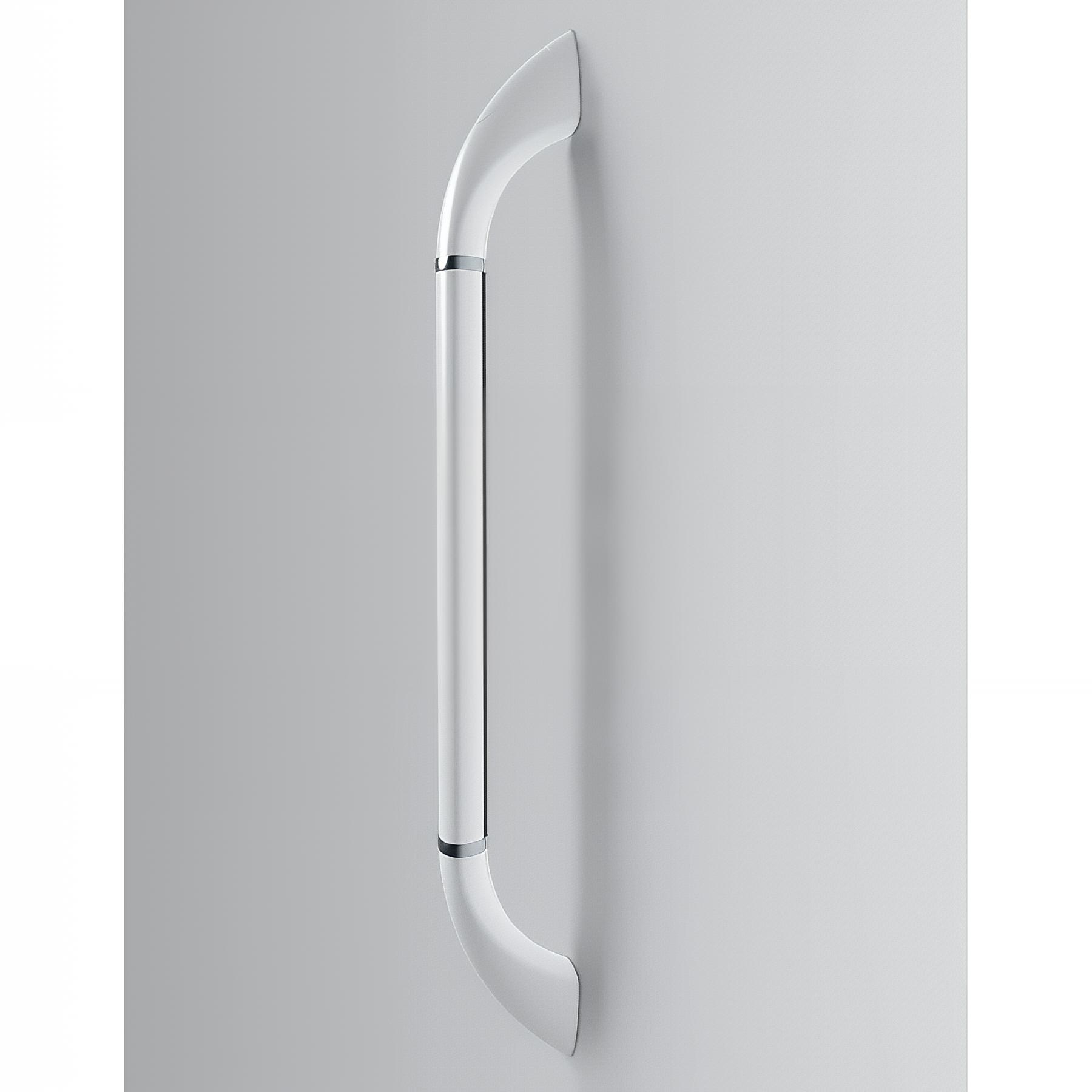 Barre de relèvement en alu KINEDO pour salle de bain ou WC normes handicapé PMR revêtement antibactéries verticale blanche à coller de L 45cm