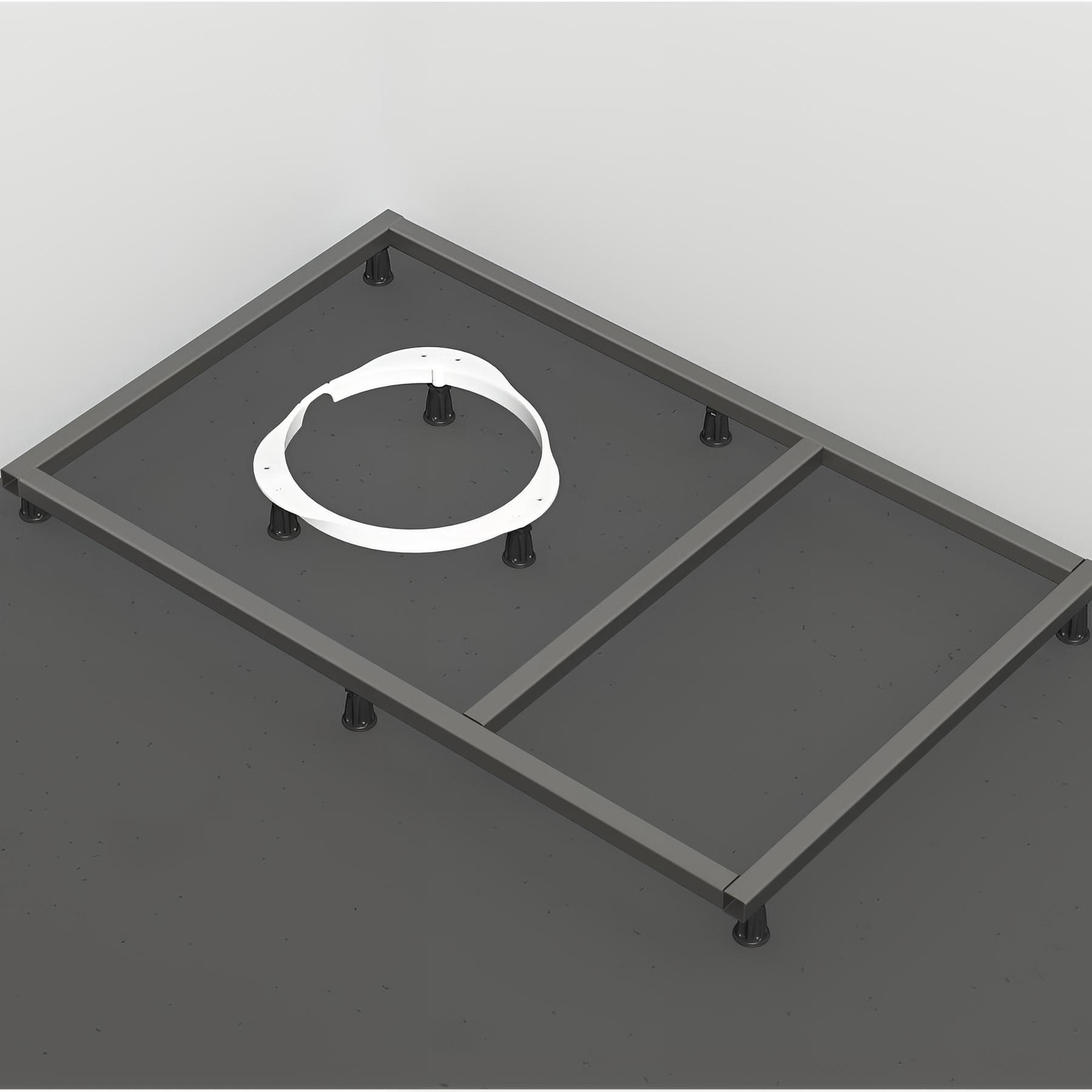Chassis en acier avec pieds réglables pour receveur de douche KINEFIRST NEO 100x80 - hauteur réglable de 8 à 10,5cm fabriquée en France