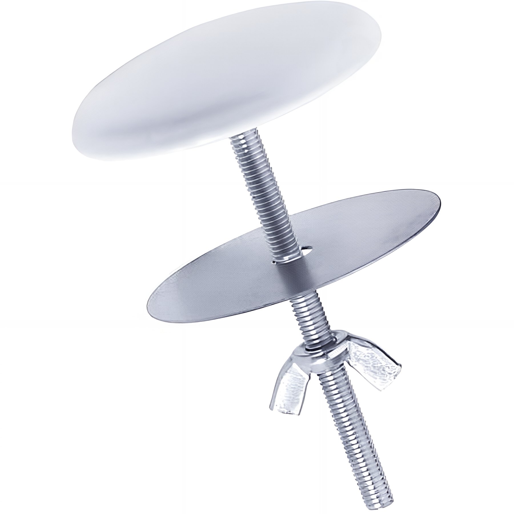 Cache-trou Gamme PRO PELLET pour lavabo Ø 50 mm épaisseur 10 mm Zamak époxy blanc avec joint d'étanchéité