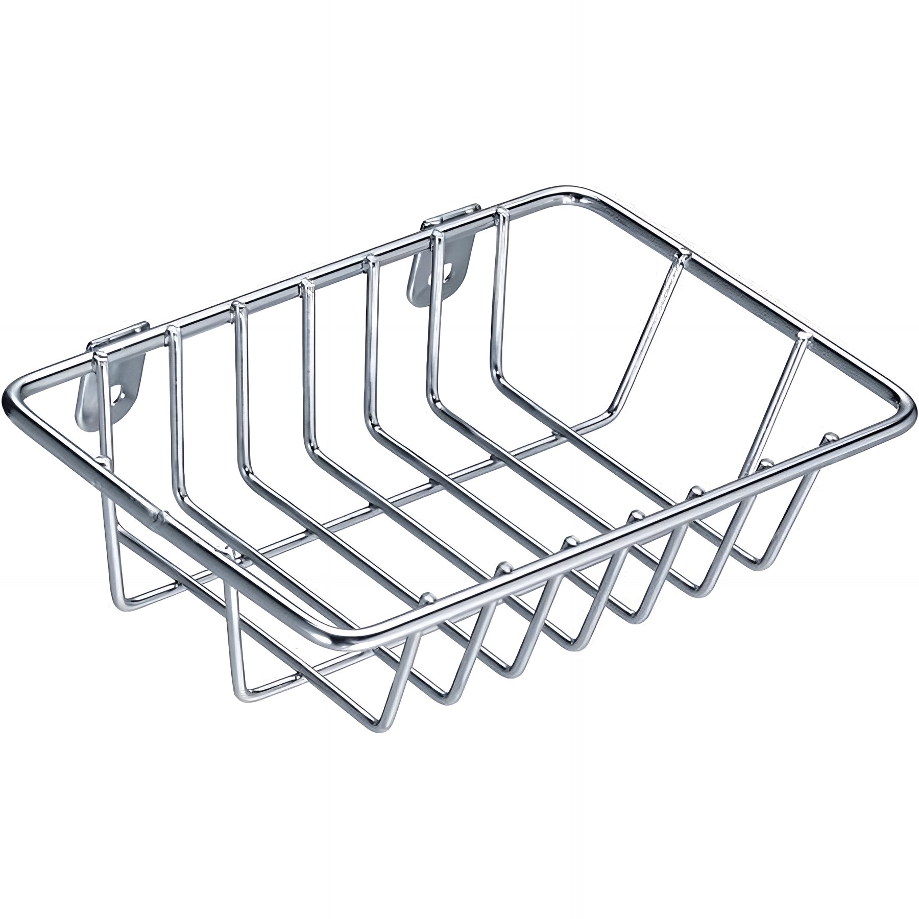 Porte-éponge et savon mural Gamme PRO PELLET droit 100x40mm fil Ø 25mm contour Ø 4mm inox 304