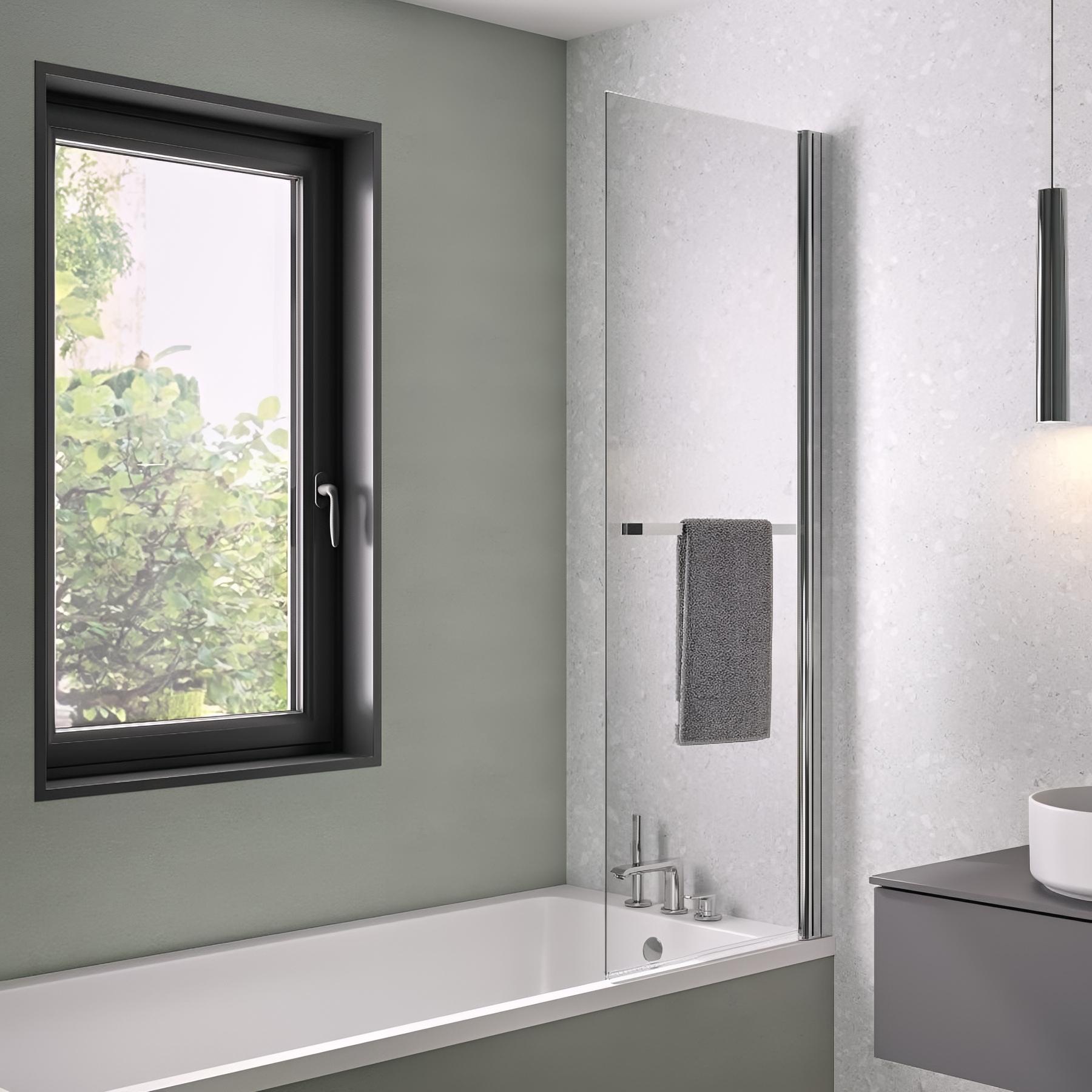 Pare-bain fixe Kinedo Columba 1 volet relevable 75x150 chromé