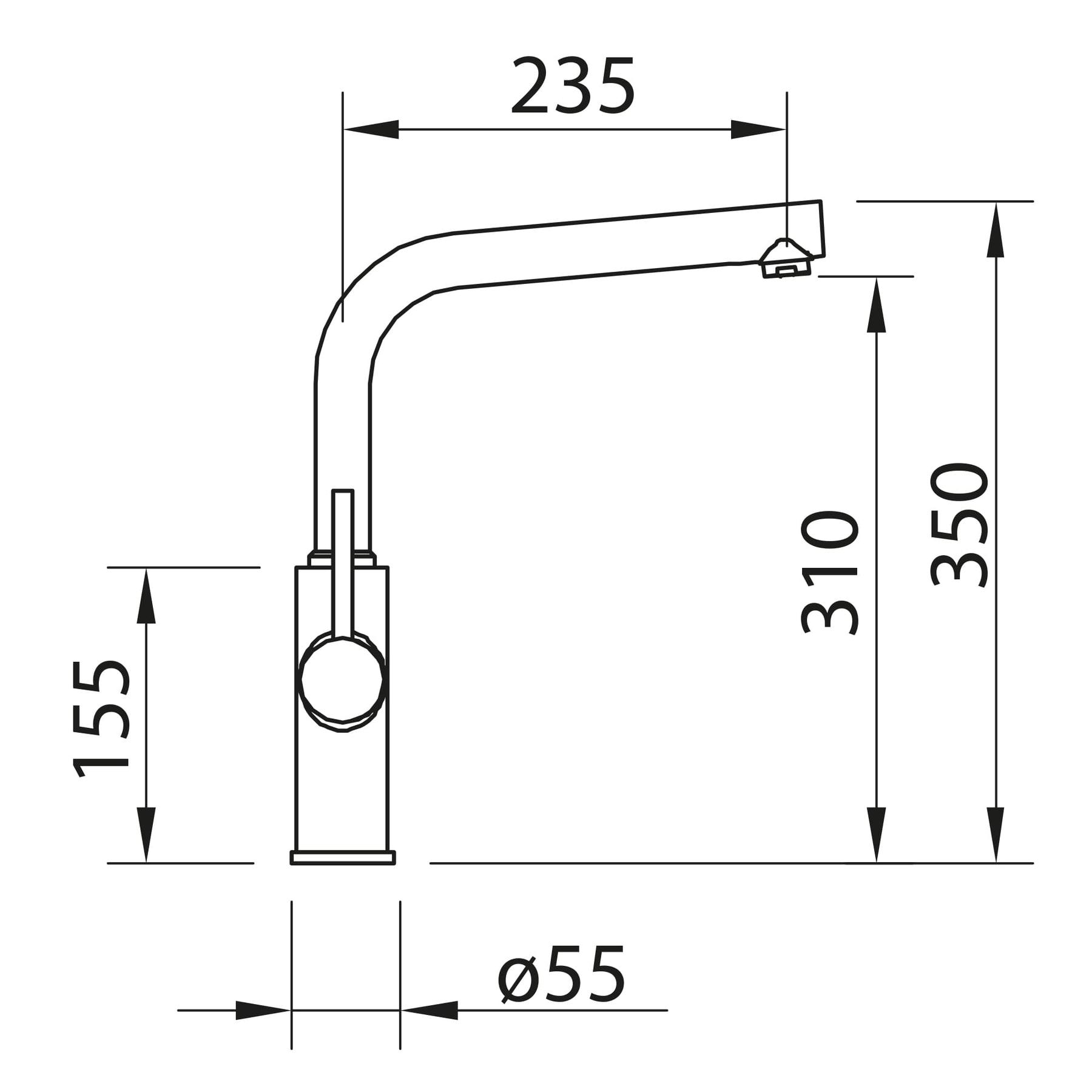 Mitigeur évier CLEVER Gamme PRO 3 voies 2 manettes AIRE modèle METAL FREE