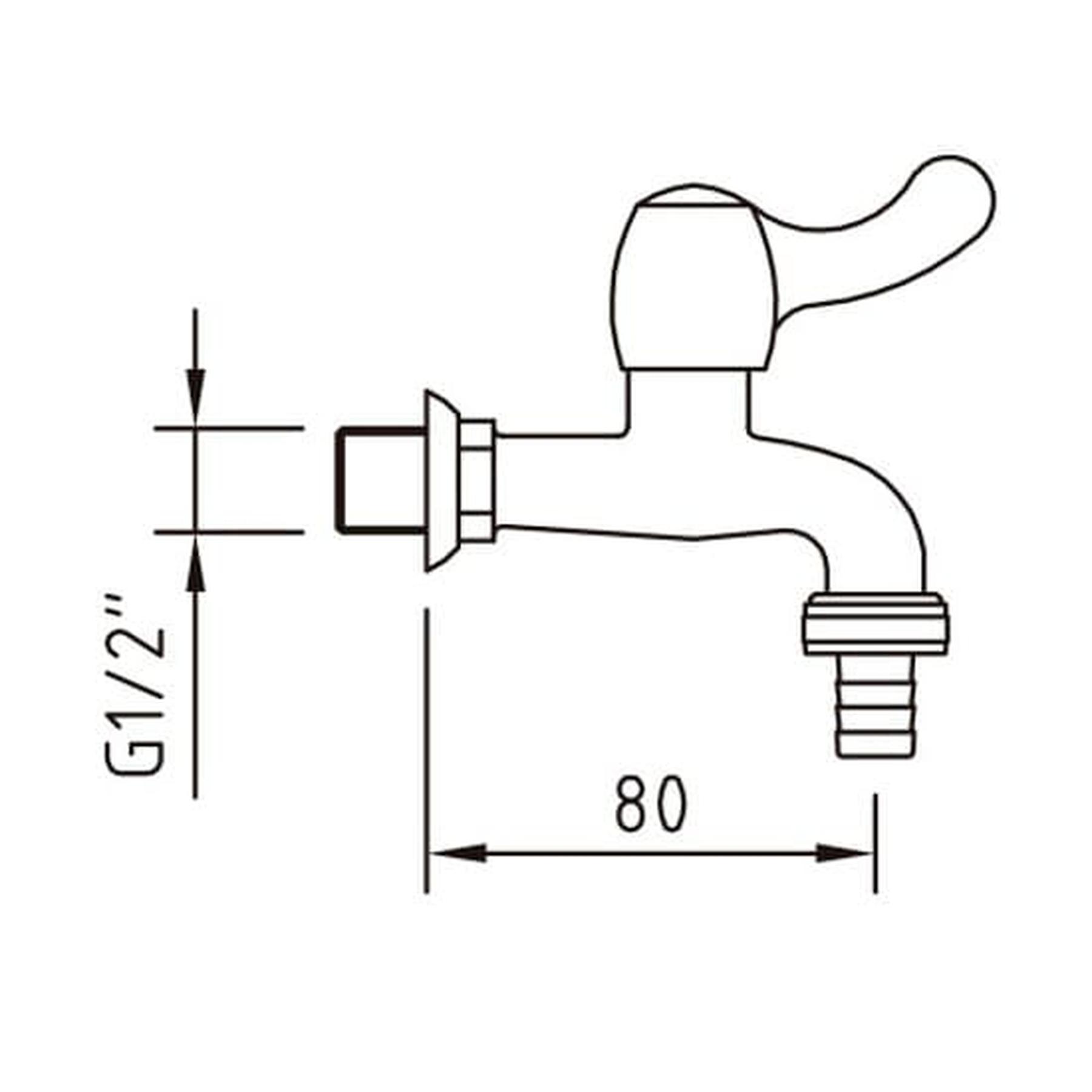 Robinet de puisage chromé mural CLEVER Gamme PRO jardin