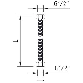 Flexible de douche CLEVER Gamme PRO INOX 35cm-diamètre standard 15x21 (1/2)