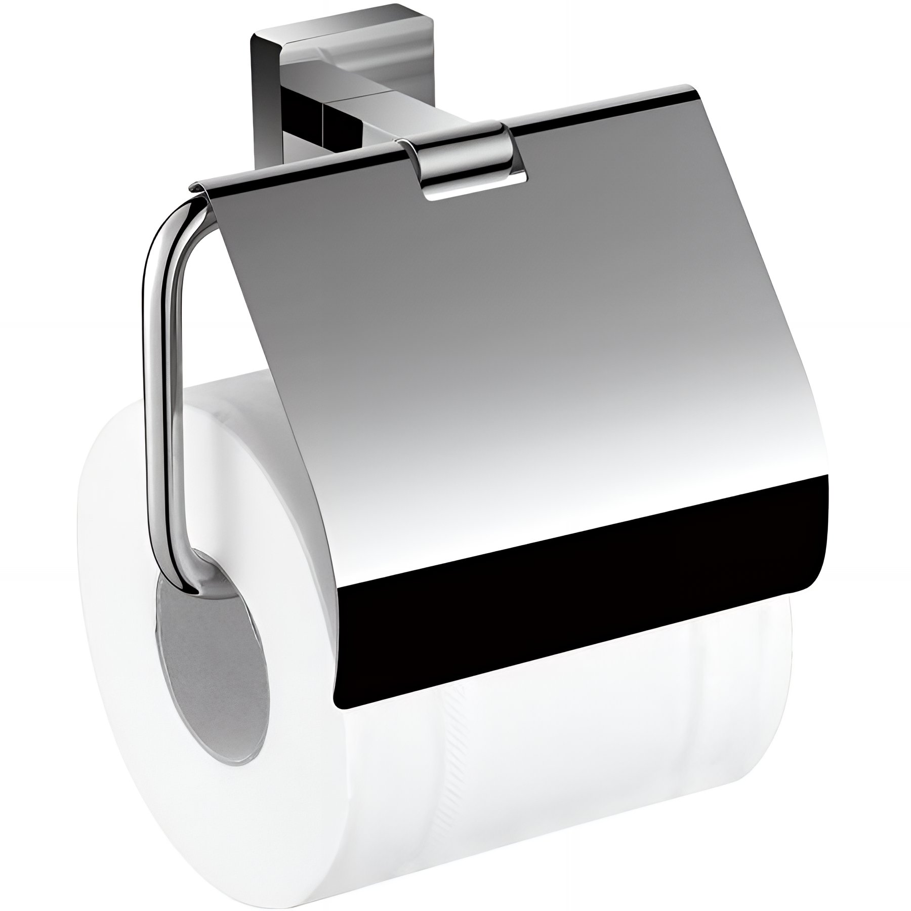 Distributeur papier WC Gamme PRO PELLET avec capot CUBIC L139 x P65 x H109 mm en laiton chromé