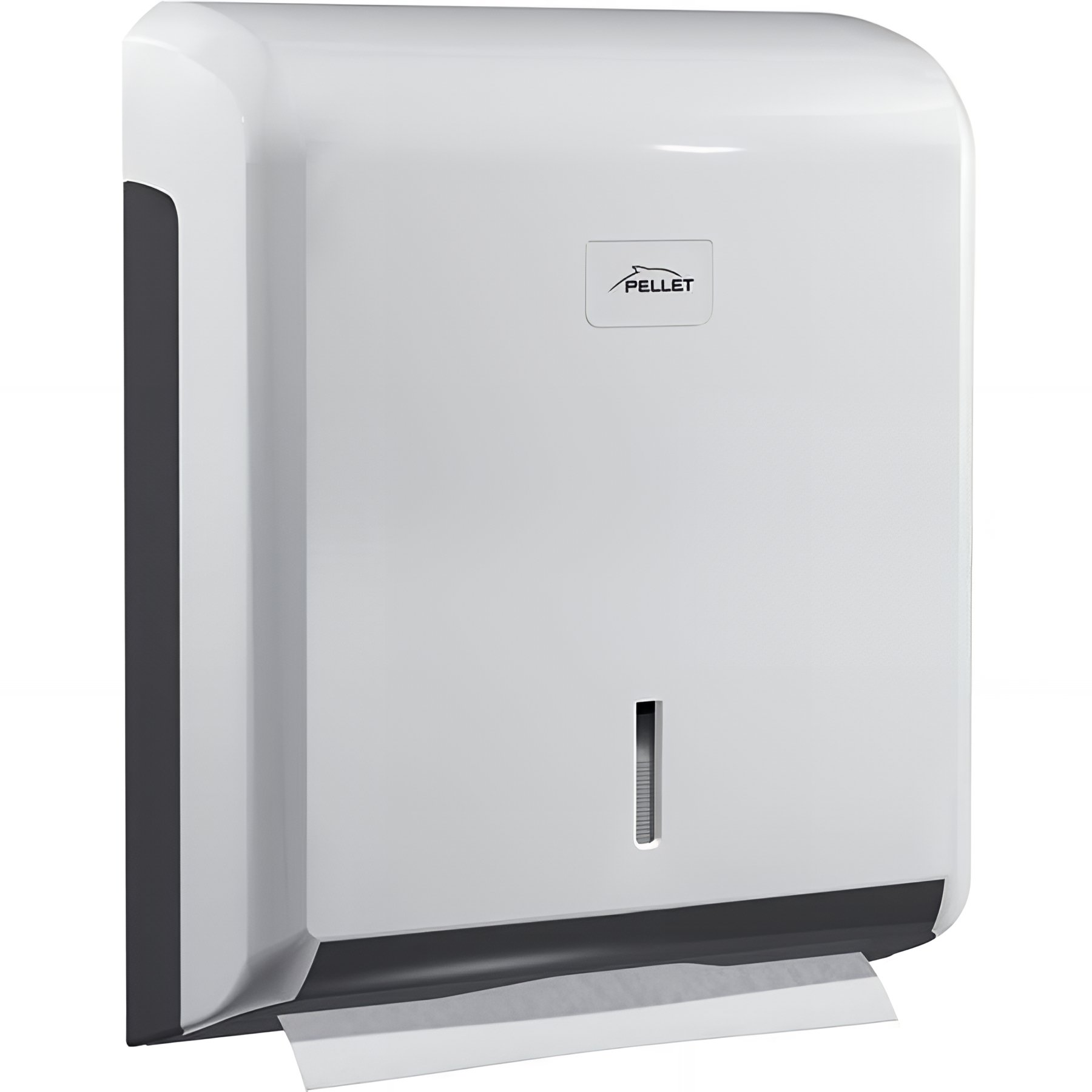 Distributeur papier essuie-mains Gamme PRO PELLET pour papier plié 340x265x110mm abs blanc/gris