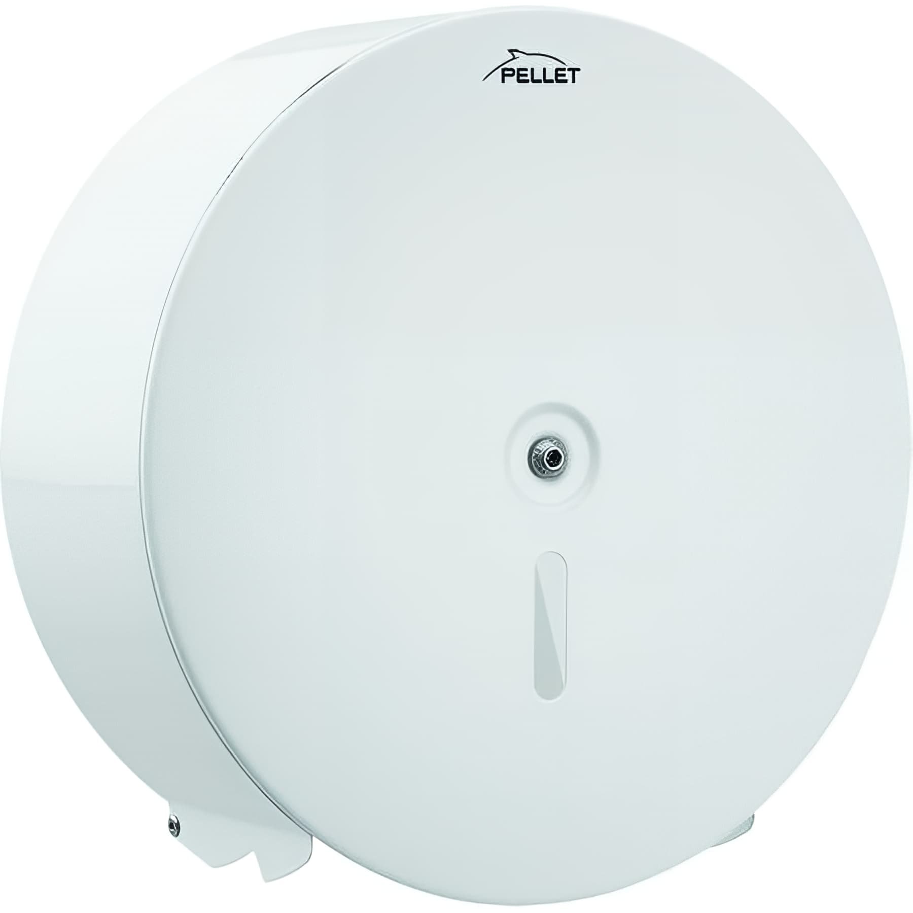 Distributeur papier WC Gamme PRO PELLET 311x178 mm Ø 310 mm acier époxy blanc brillant à clé