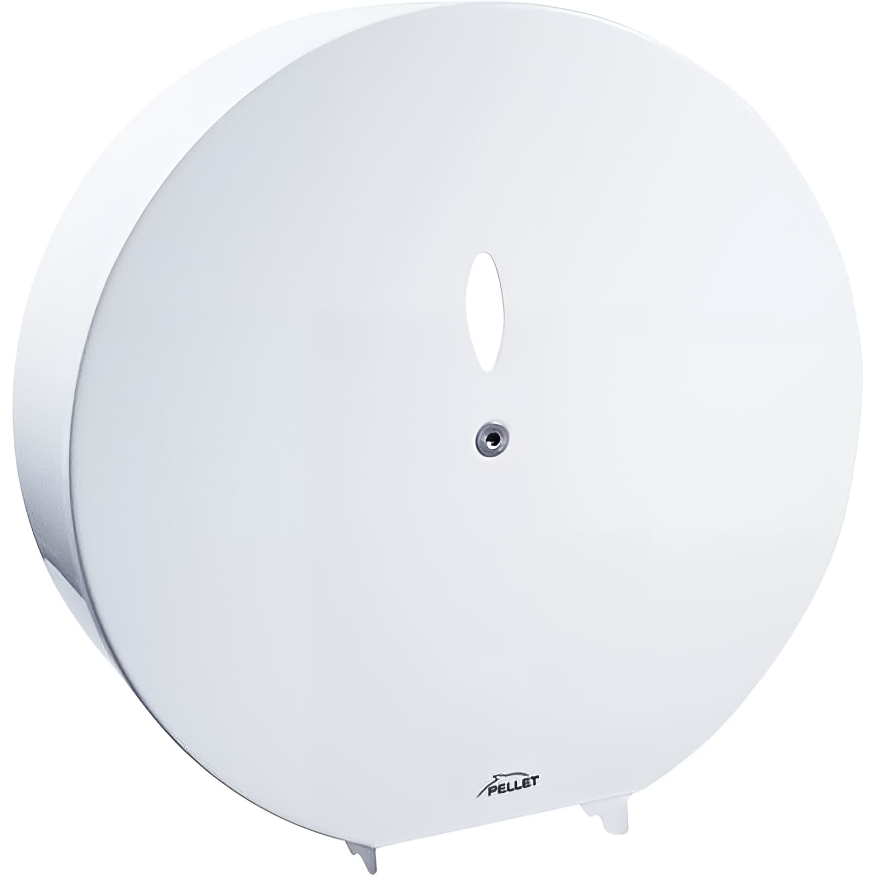 Distributeur papier WC Gamme PRO PELLET 300x110 mm Ø 300 mm acier époxy blanc à clé 6 allen