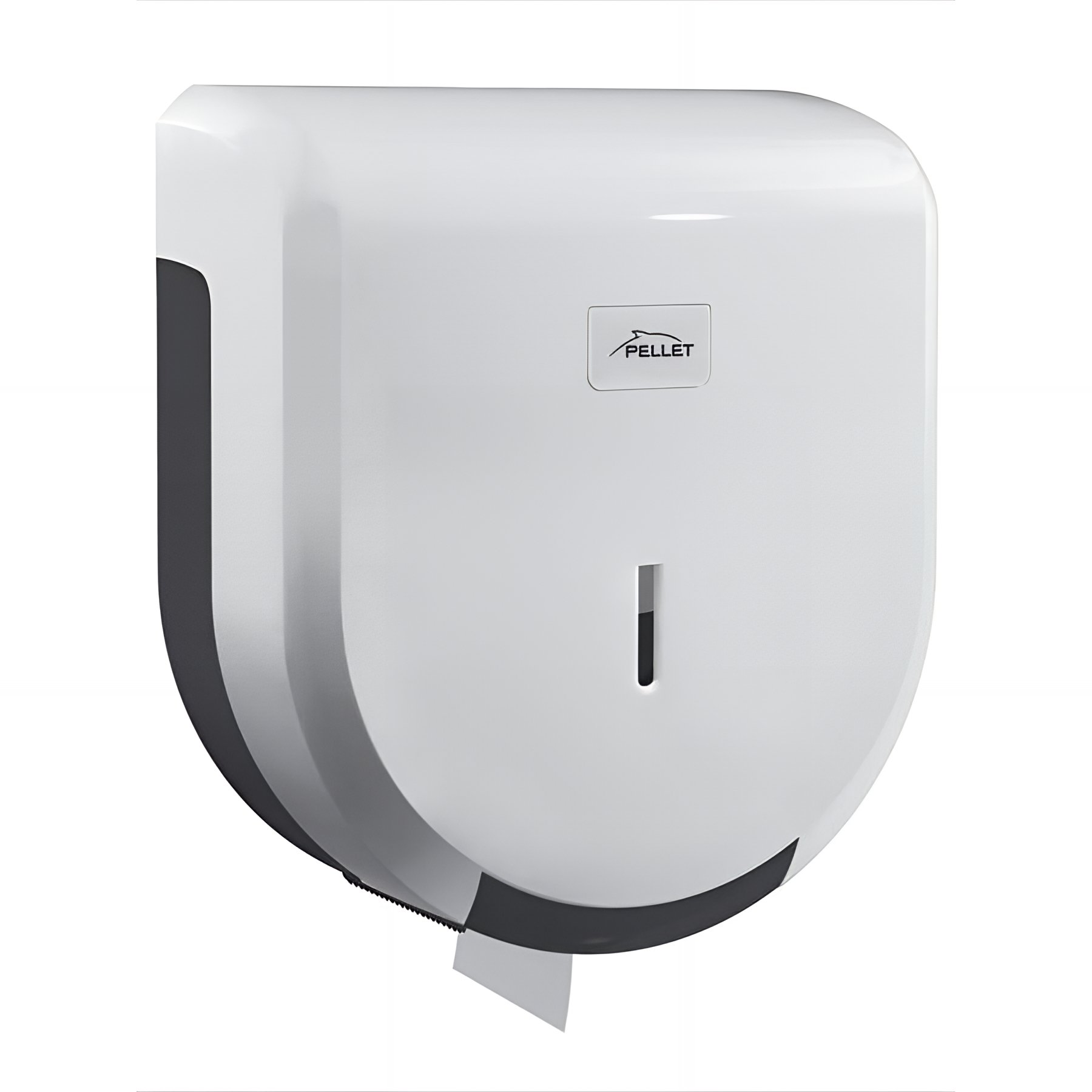Distributeur papier WC Gamme PRO PELLET 275x245x120mm abs blanc capot et gris châssis à clé
