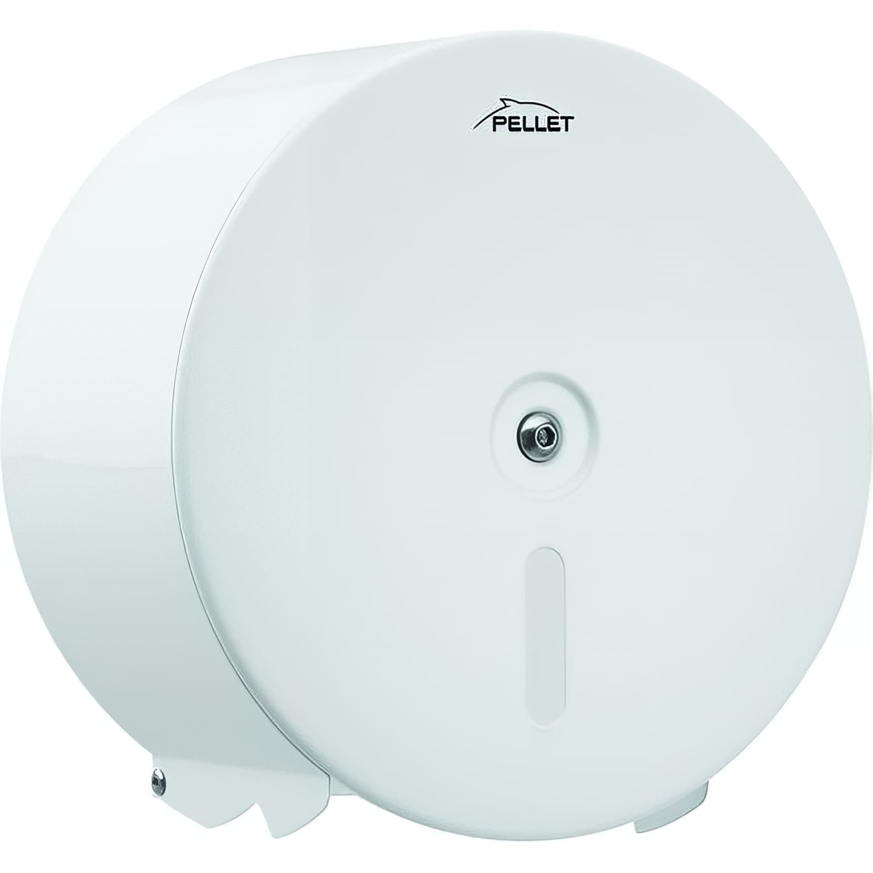 Distributeur papier WC Gamme PRO PELLET 230x115mm Ø 230 mm acier époxy blanc brillant à clé