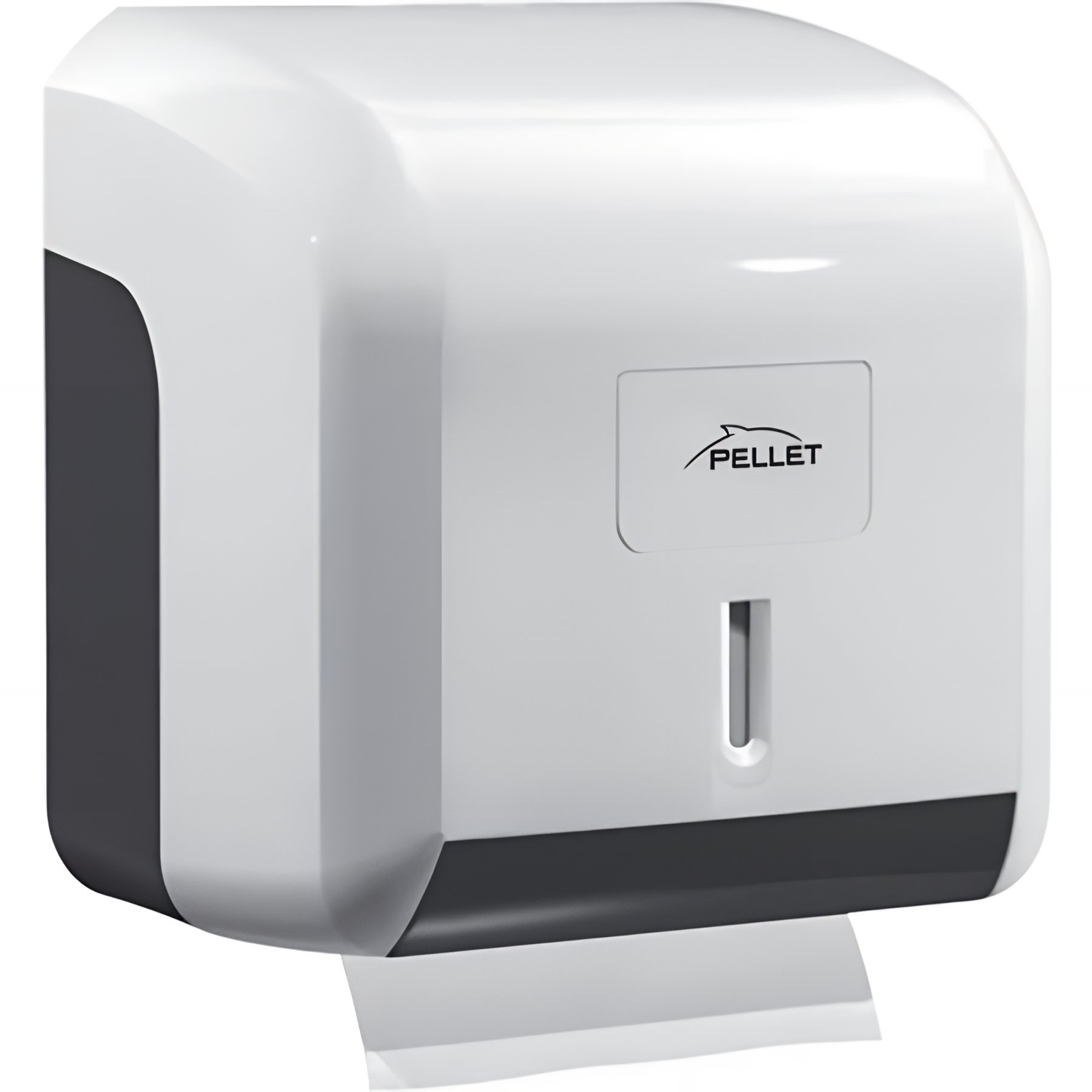 Distributeur papier WC Gamme PRO PELLET mixte 137 x 145 x 122 mm abs blanc/gris à clé