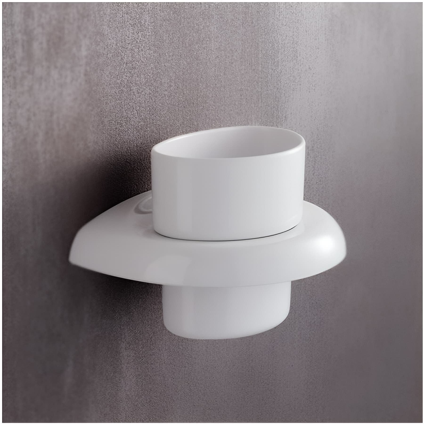 Porte-verre Gamme PRO PELLET mural 160 x 120 mm résine thermodurcie blanc