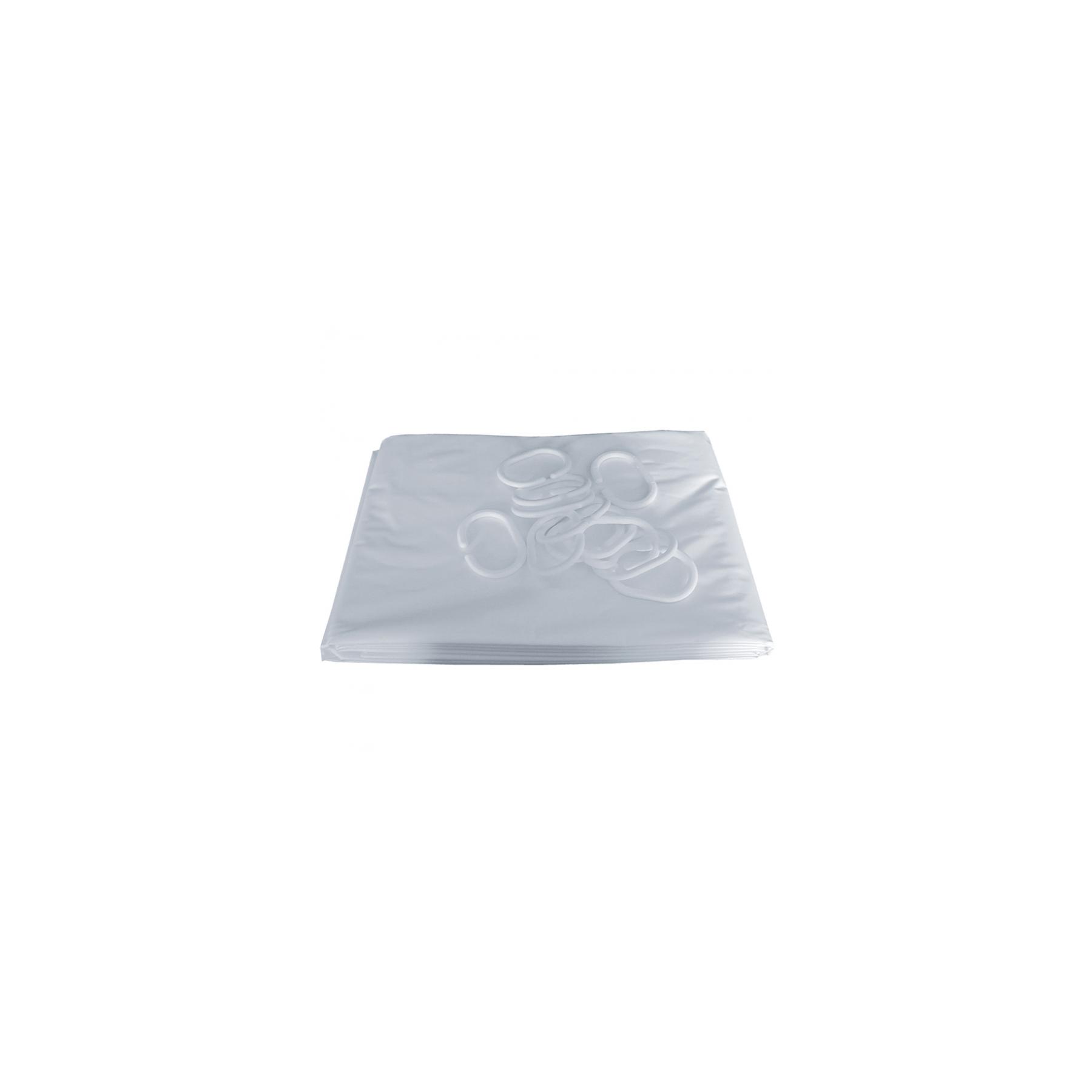Rideau de douche Gamme PRO PELLET hauteur 2,00m largeur 1,80m 12 anneaux plastique blanc PVC blanc lisse coupé