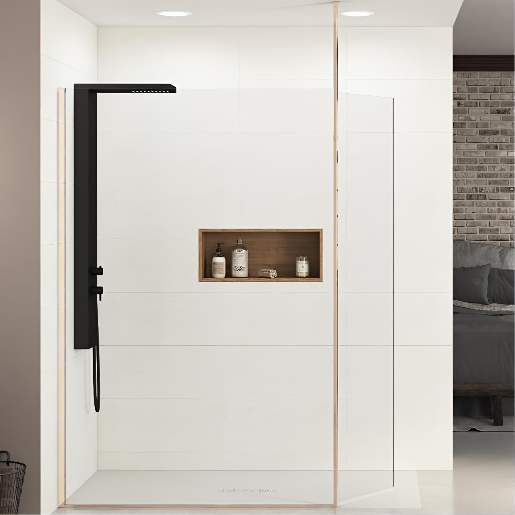 Paroi de douche Kinedo EKINOX Duo 70cm H 2,07 m cuivre rose charnière à gauche et mât