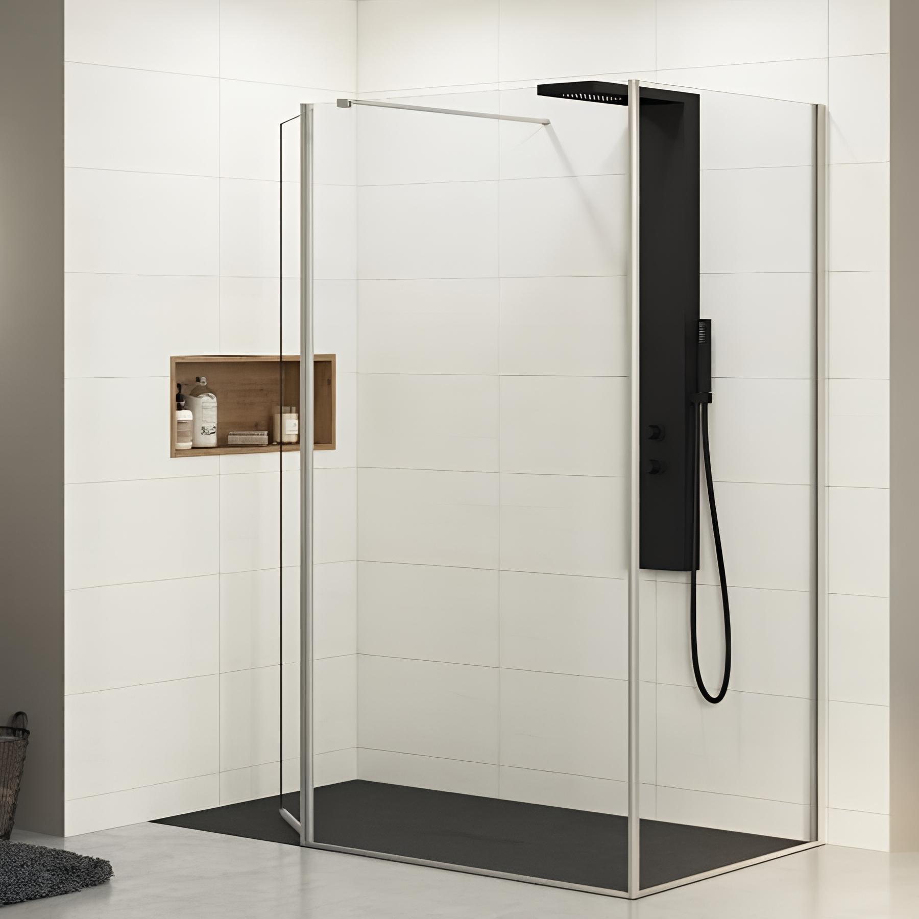 Paroi de douche fixe Kinedo EKINOX (à coupler avec EKINOX Solo ou Duo) L 80cm H 2,07 m inox
