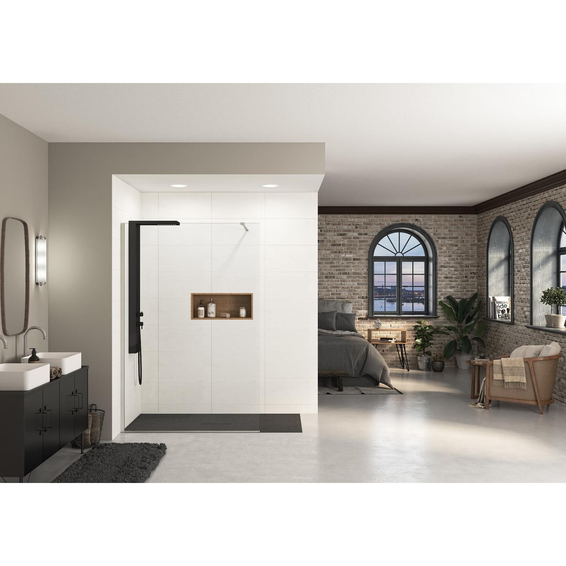 Paroi de douche fixe Kinedo EKINOX Solo L 70cm H 2,07 m inox brossé barre haute