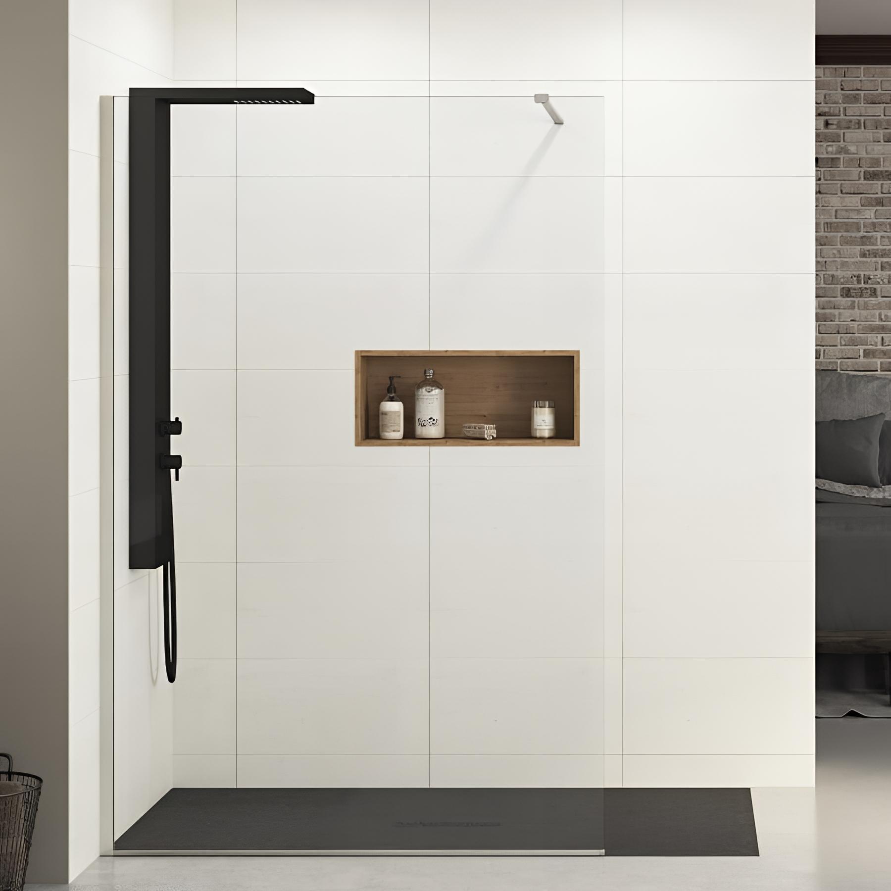 Paroi de douche fixe Kinedo EKINOX Solo L 70cm H 2,07 m inox brossé barre haute