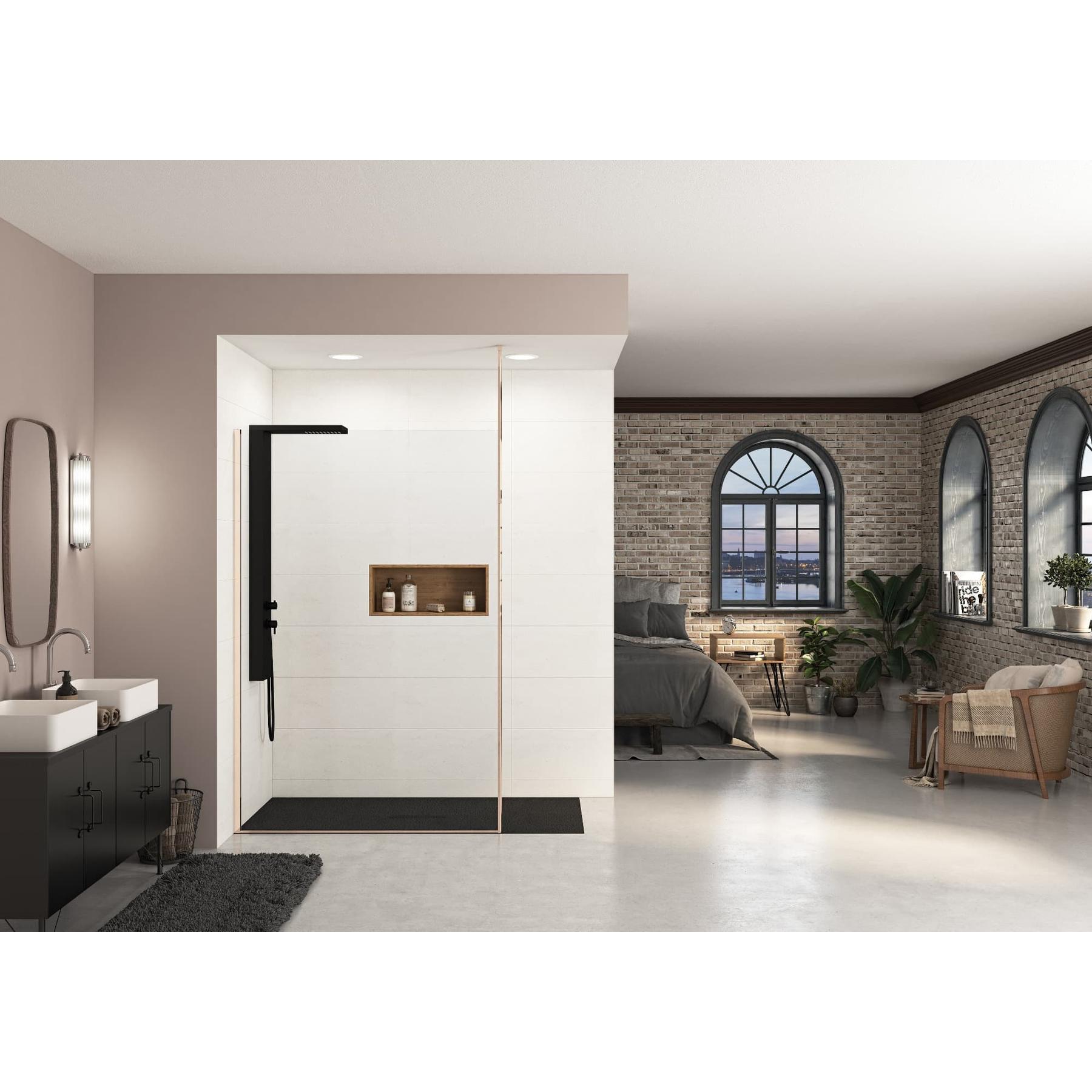 Paroi de douche fixe Kinedo EKINOX Solo L 70cm H 2,07 m cuivré mât sol/plafond