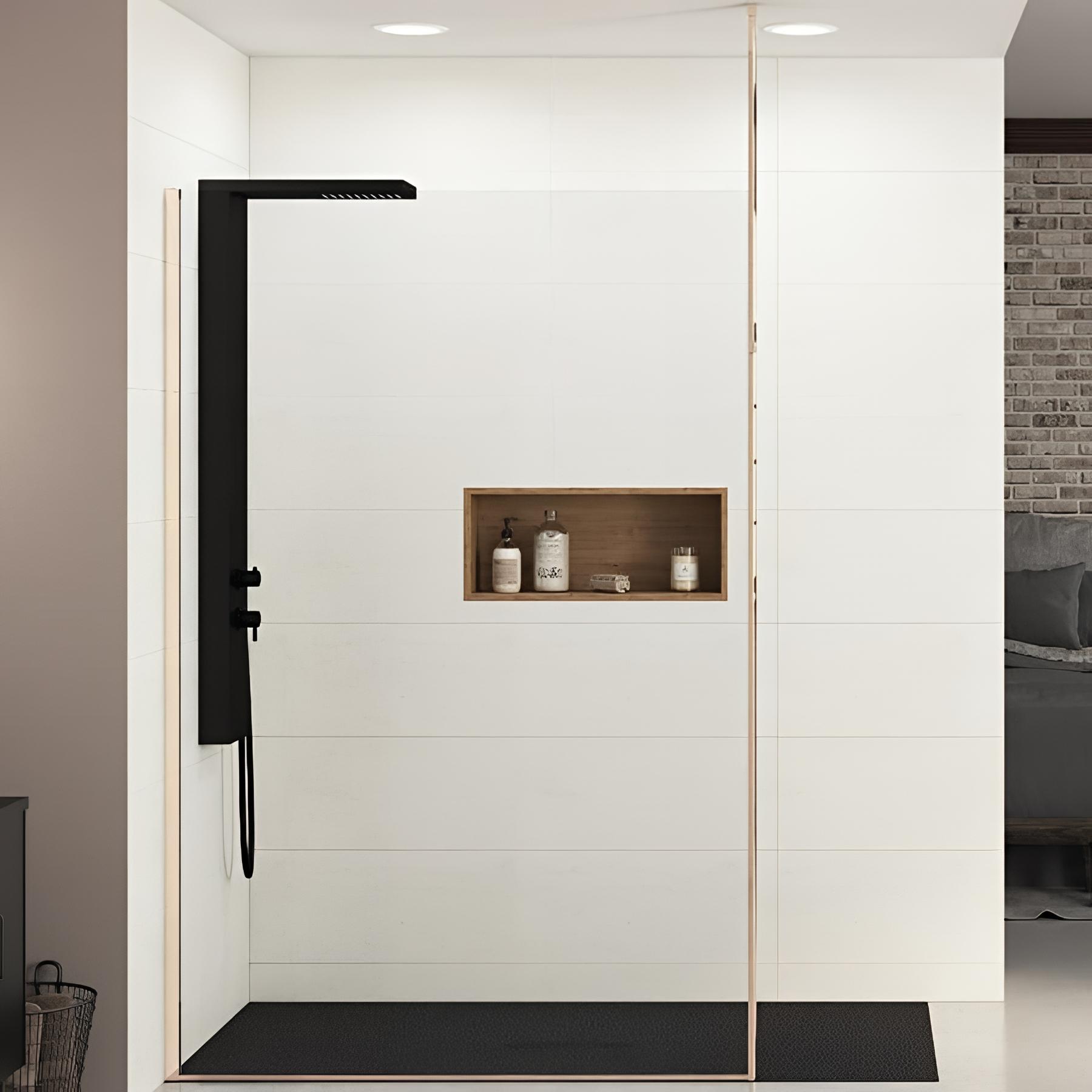 Paroi de douche fixe Kinedo EKINOX Solo L70cm H 2,07 m cuivré mât sol/plafond