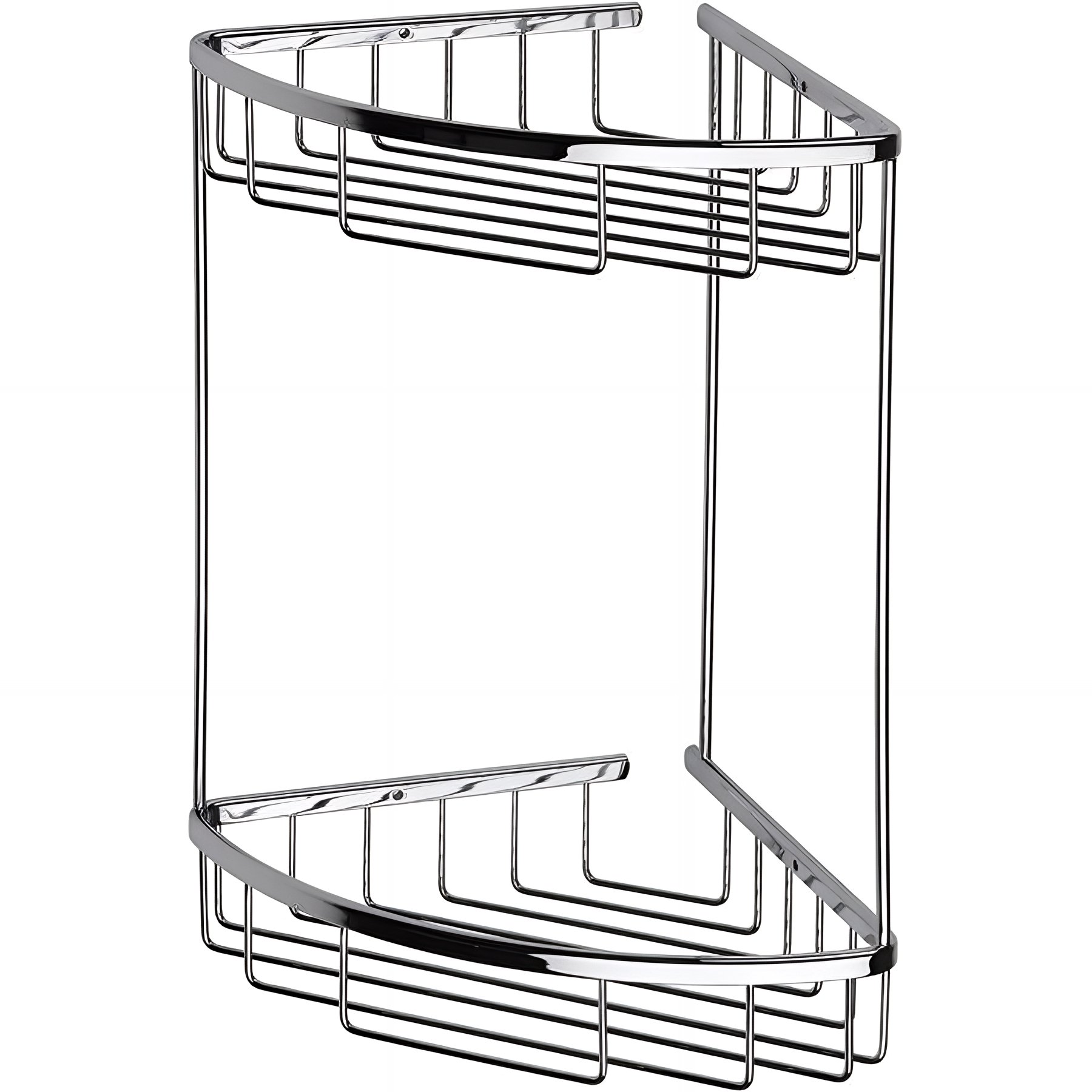 Panier de douche Gamme PRO PELLET mural d'angle double paniers inox poli brillant