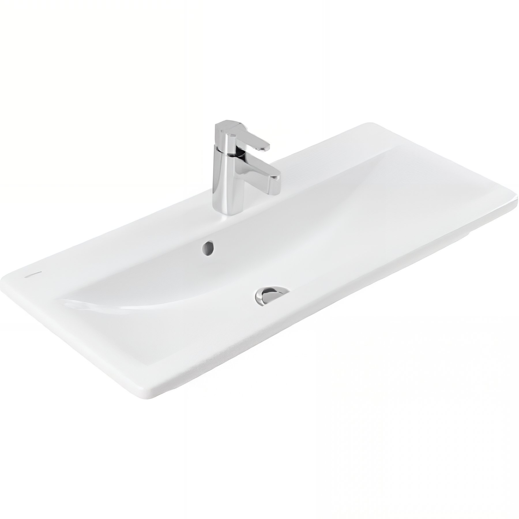 Vasque murale ou à encastrer céramique traditionnelle SANINDUSA Look 83x36 blanc