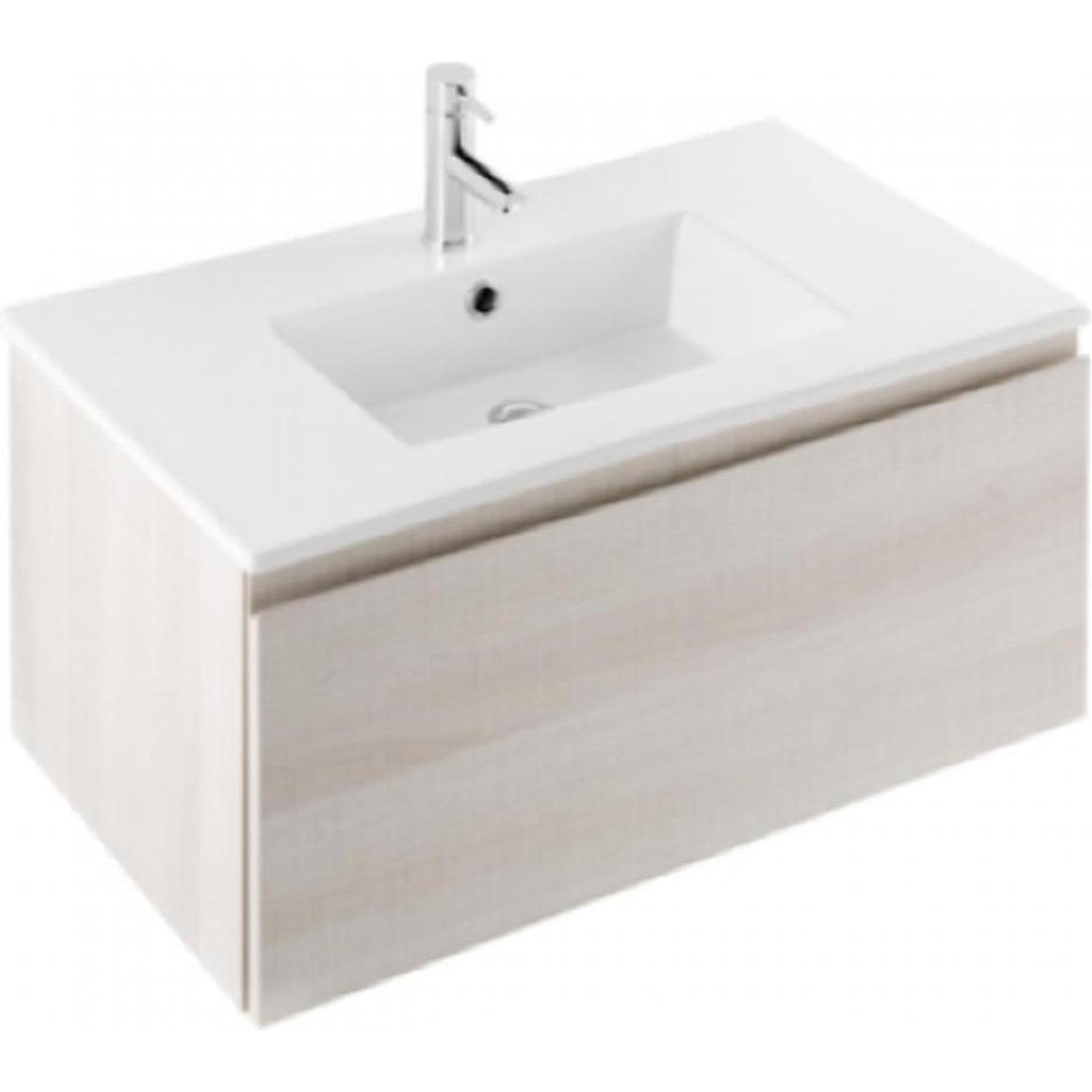 Pack Meuble salle de bains+Vasque céramique traditionnelle Gamme PRO SANINDUSA Area 70 couleur beige texture   