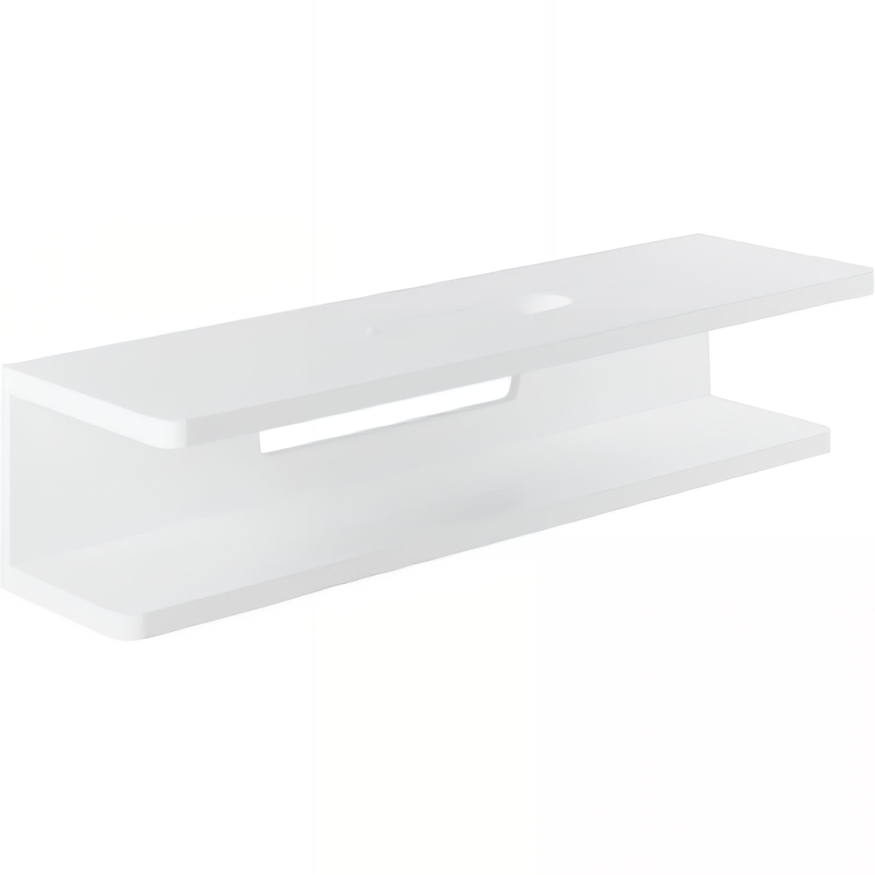 Plan de toilette à 2 niveaux pré-percé pour vasque ou lavabo à poser SANINDUSA HI-dden 160 blanc