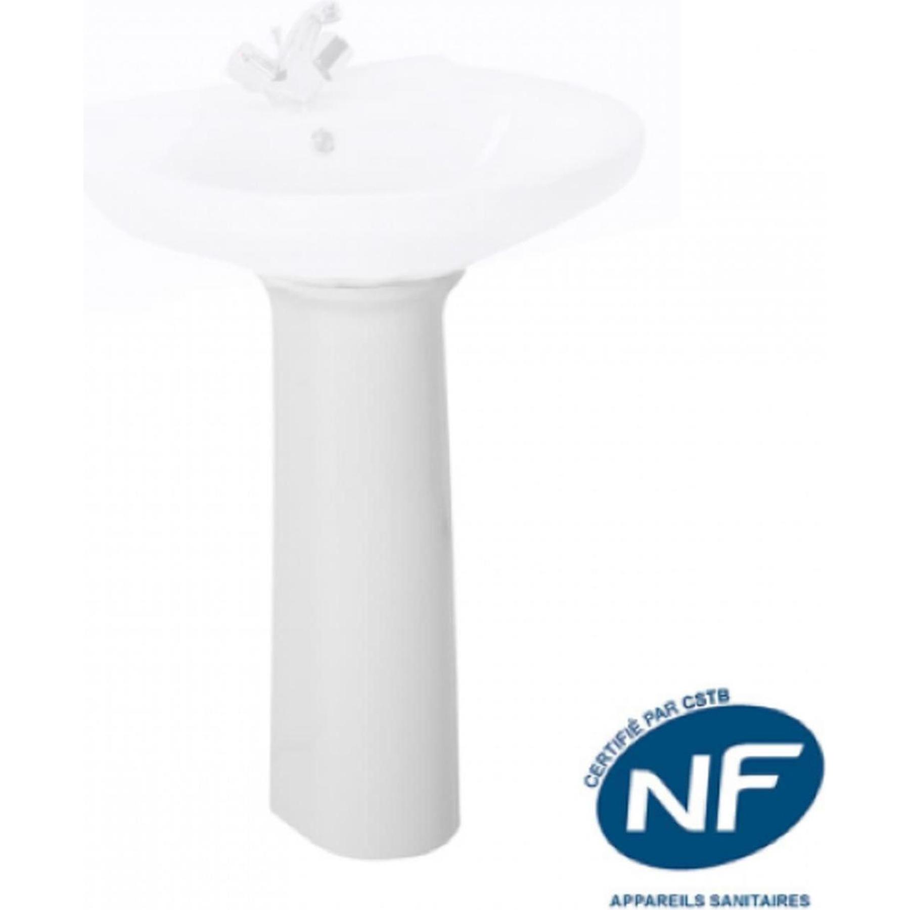 colonne de lavabo céramique traditionnelle Gamme PRO SANINDUSA  Aveiro couleur blanc    